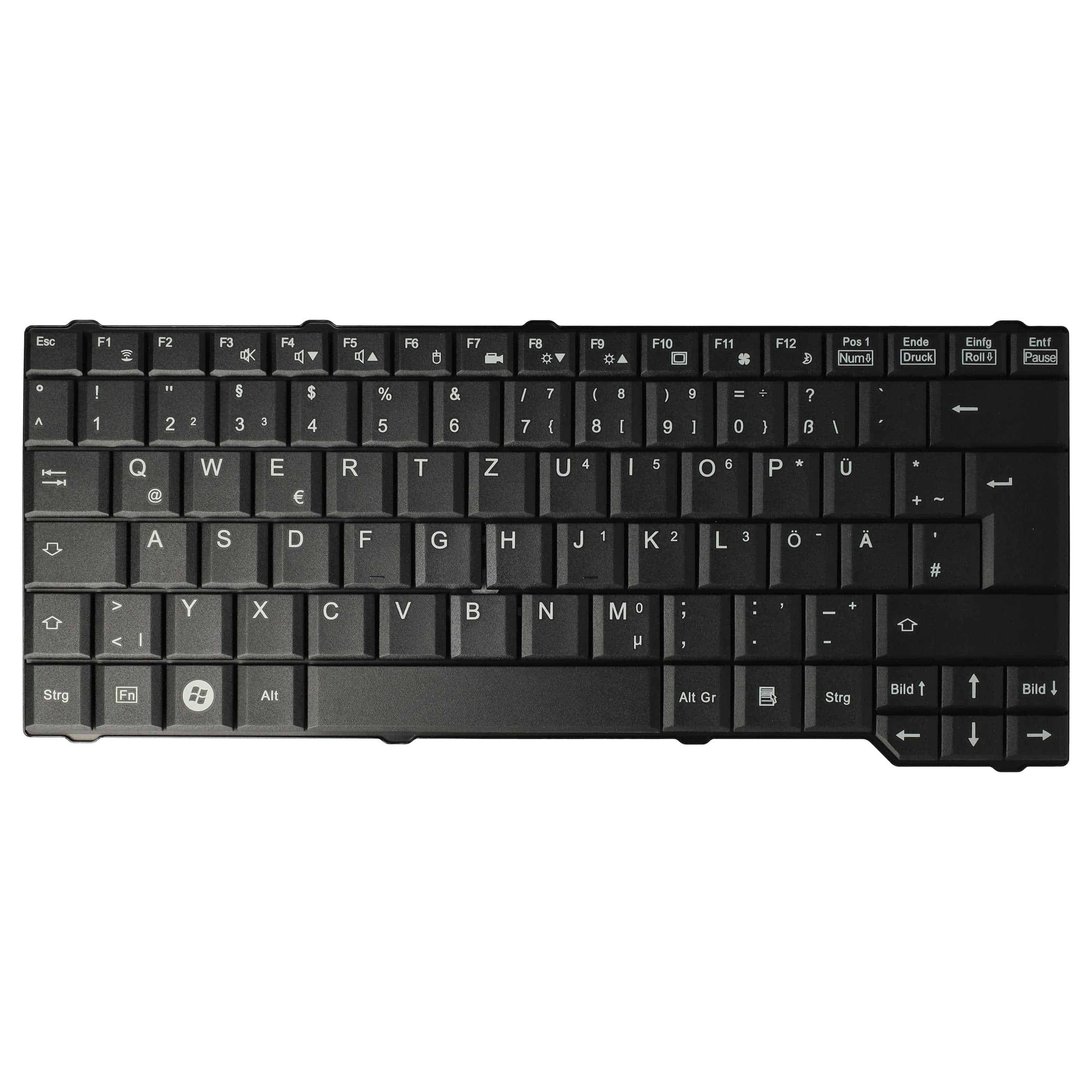 Keyboard replaces Fujitsu Siemens 10600968055, 90.4J007.00G, 71GF50072-10 for notebook - black QWERTZ