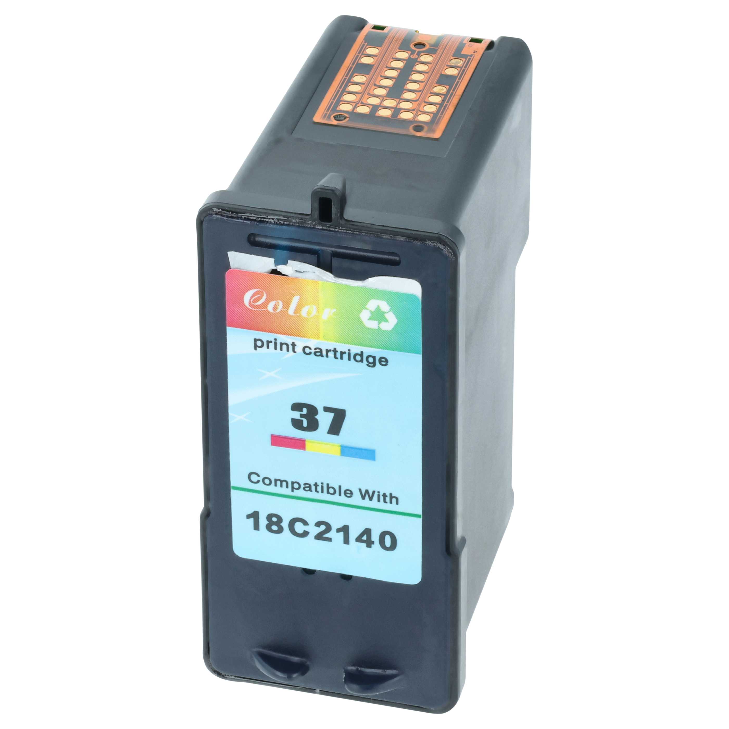 Ink Cartridge as Exchange for Lexmark 37A, 18C2180E, 37 for Lexmark Printer - Tri-Colour, Refilled 18 ml