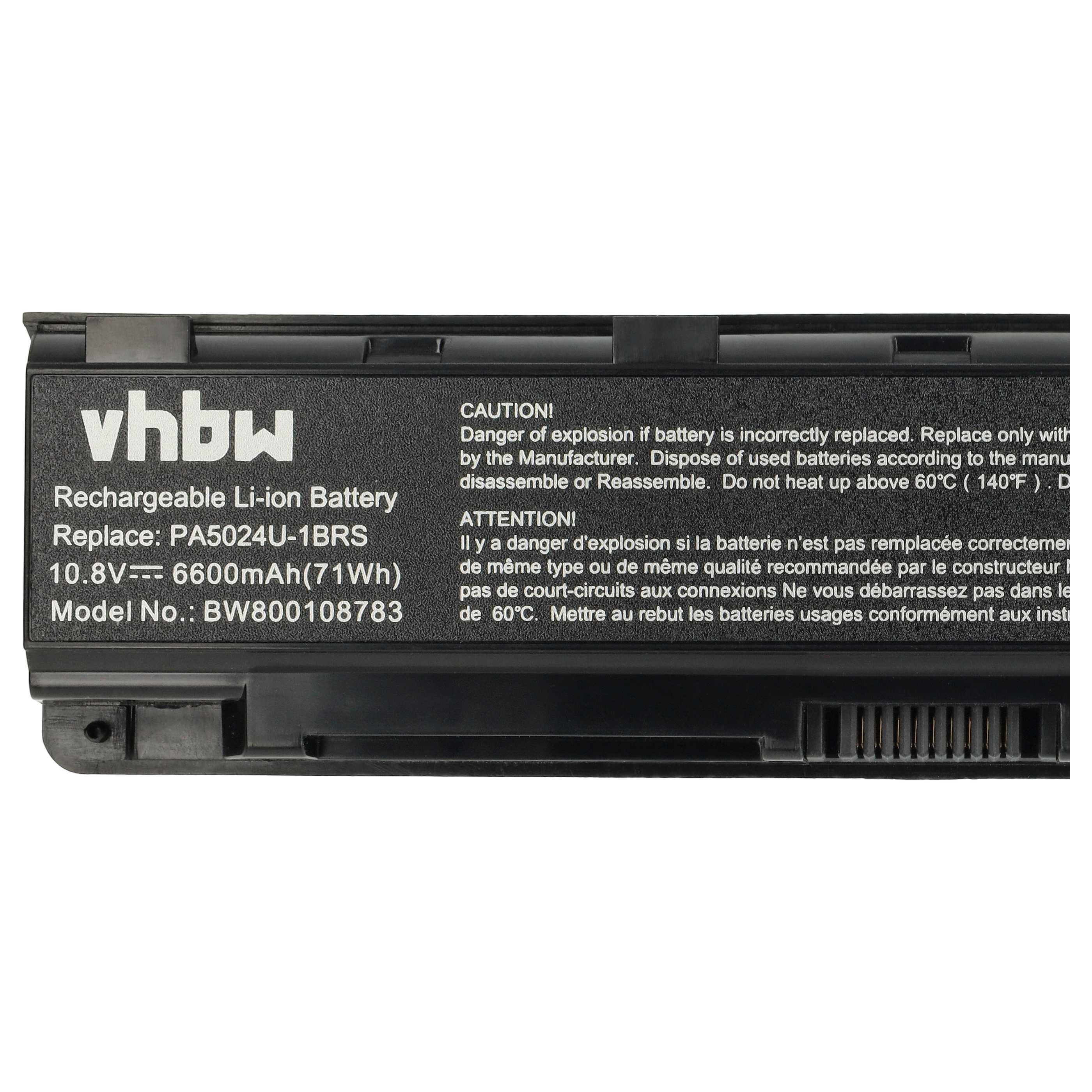 Akumulator do laptopa zamiennik Toshiba PA5024U-1BRS, PA5023U-1BRS - 6600 mAh 10,8 V Li-Ion, czarny