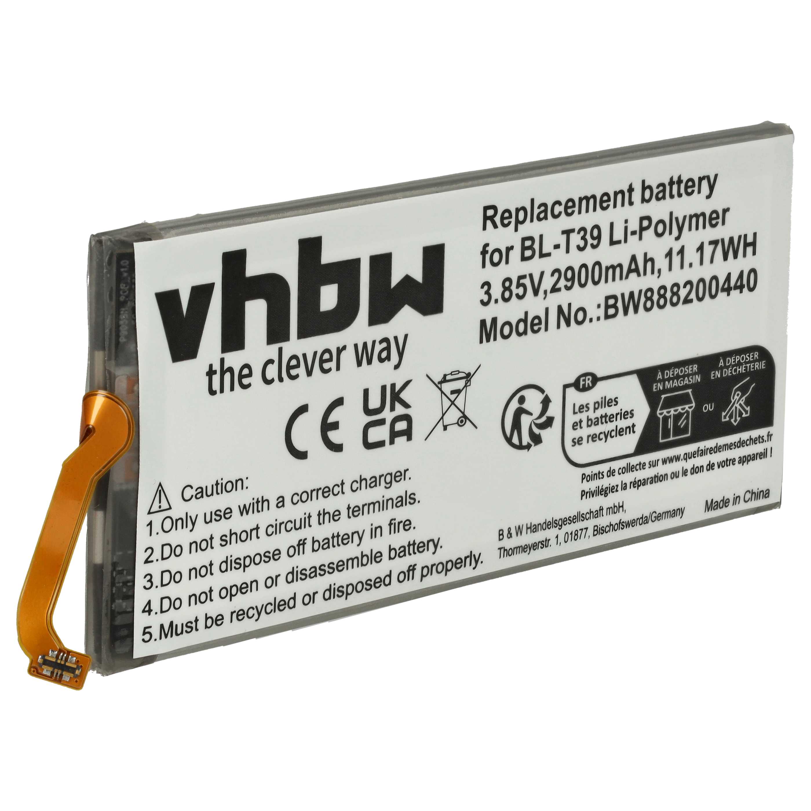 Batería reemplaza LG BL-T39, EAC63878401 para - 2900 mAh 3,85 V Li-poli