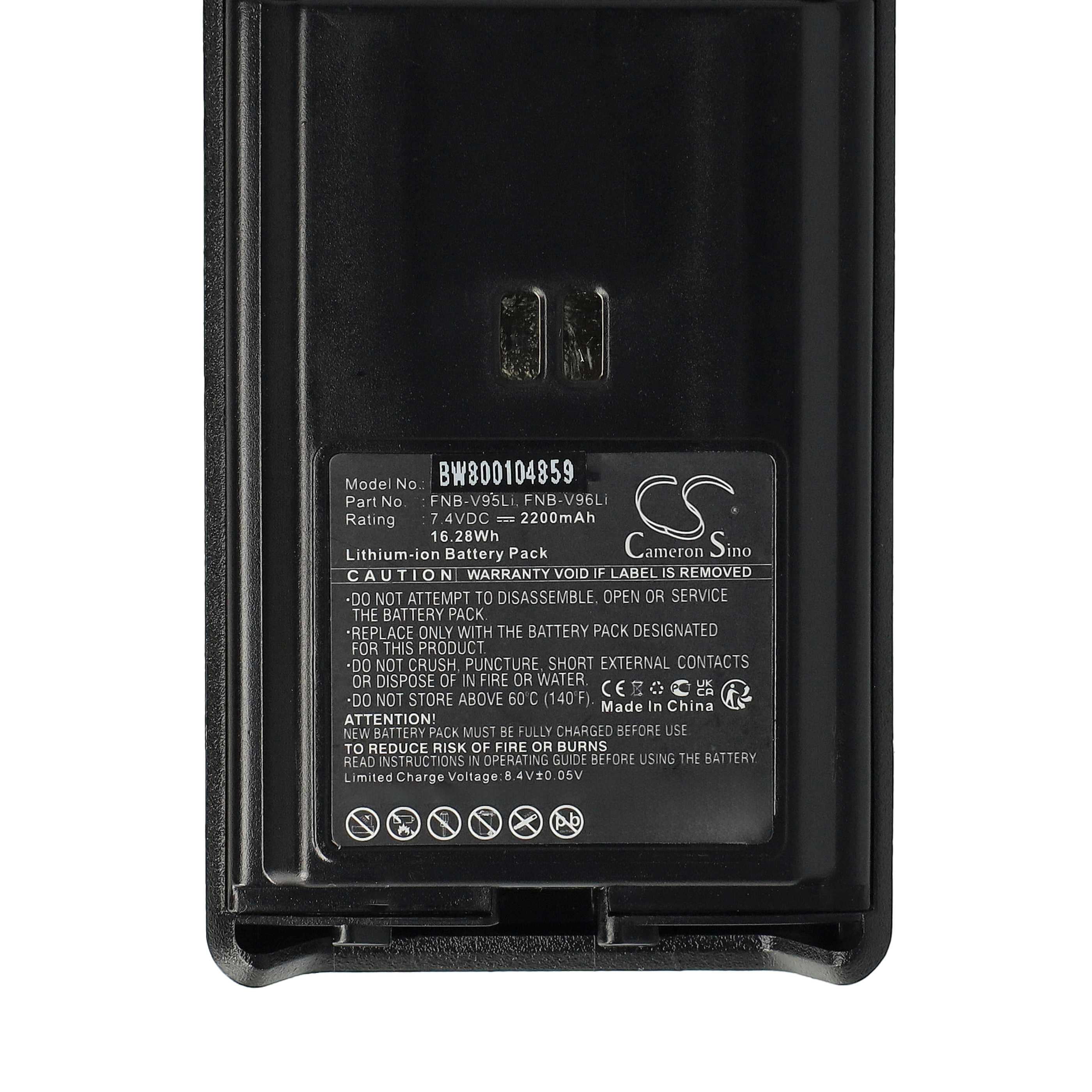 Radio 2x Battery replaces Vertex Yaesu FNB-V96, FNB-V95Li, FNB-V96Li, FNB-V95 - 2200 mAh 7.4 V Li-Ion