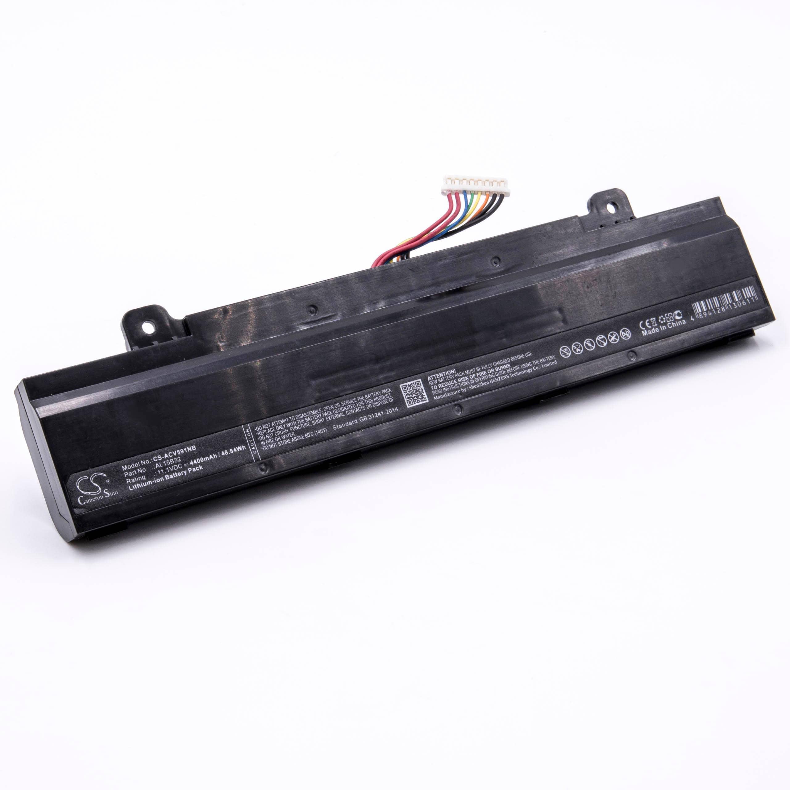 Notebook Battery Replacement for Acer AL15B32 - 4400mAh 11.1V Li-Ion, black