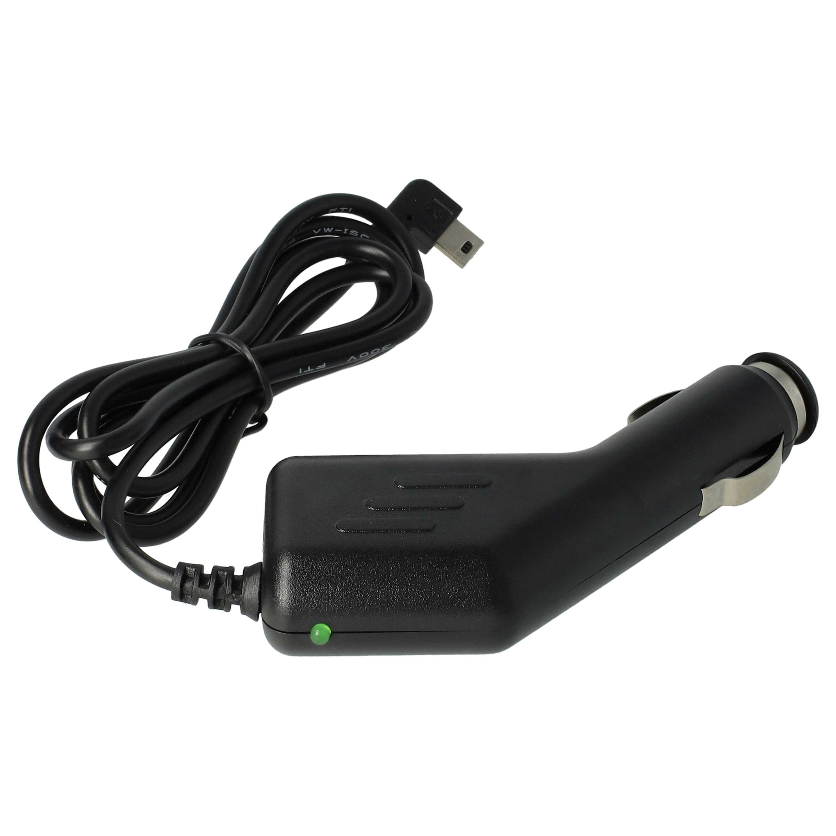 Ładowarka samochodowa Mini USB do urządzeń np. nawigacji GPS - 1,0 A, wtyk 90°