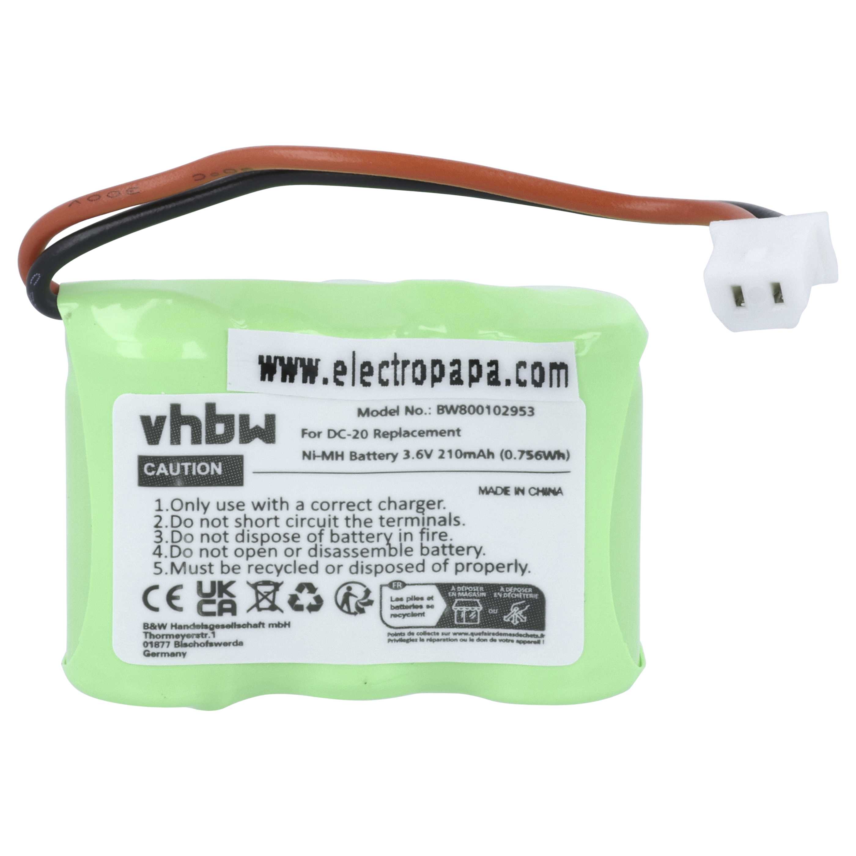 Dog Trainer Battery replaces Dogtra DC-20 - 210 mAh 3.6 V NiMH
