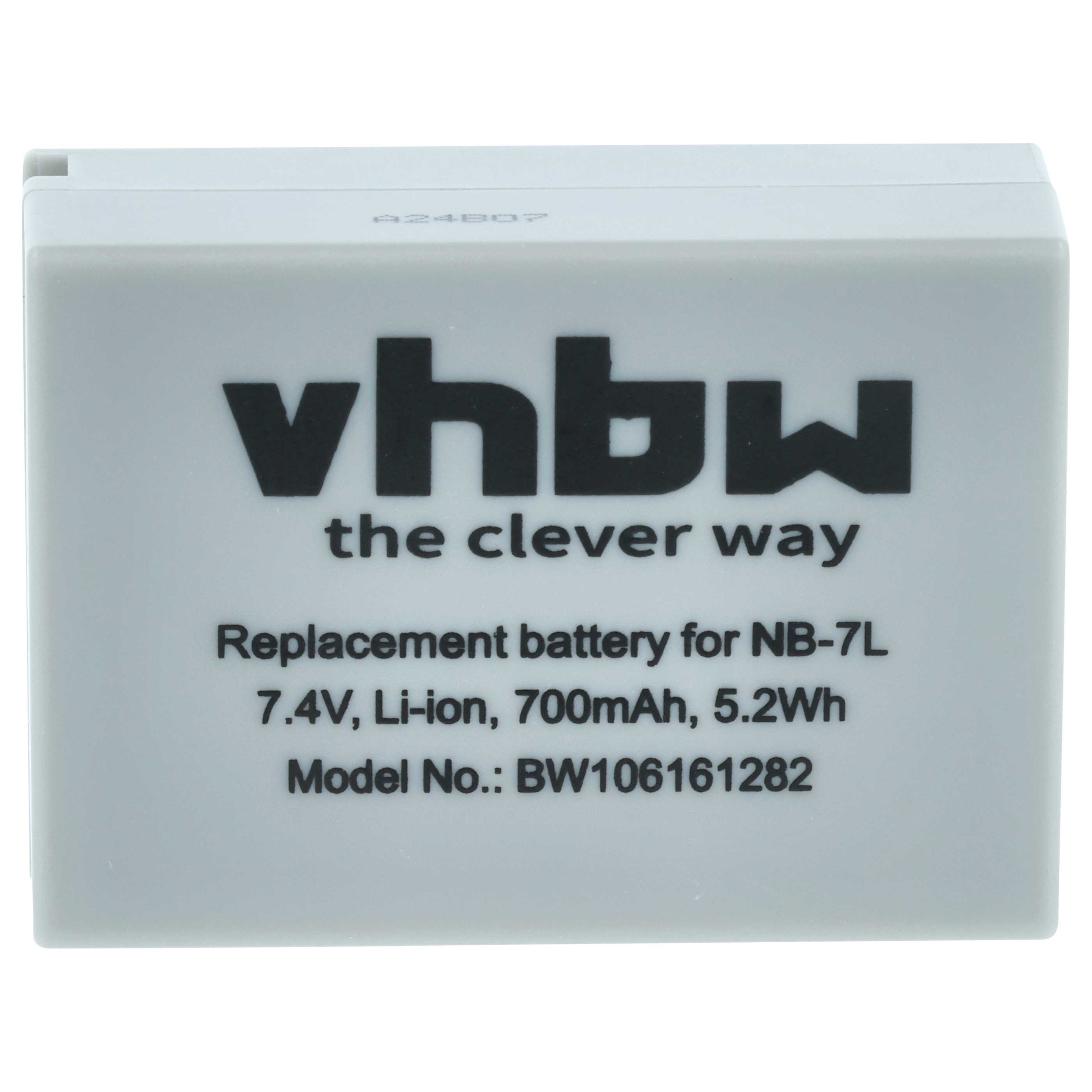 2x Battery replaces Canon NB-7L - 700mAh, 7.2V, Li-Ion