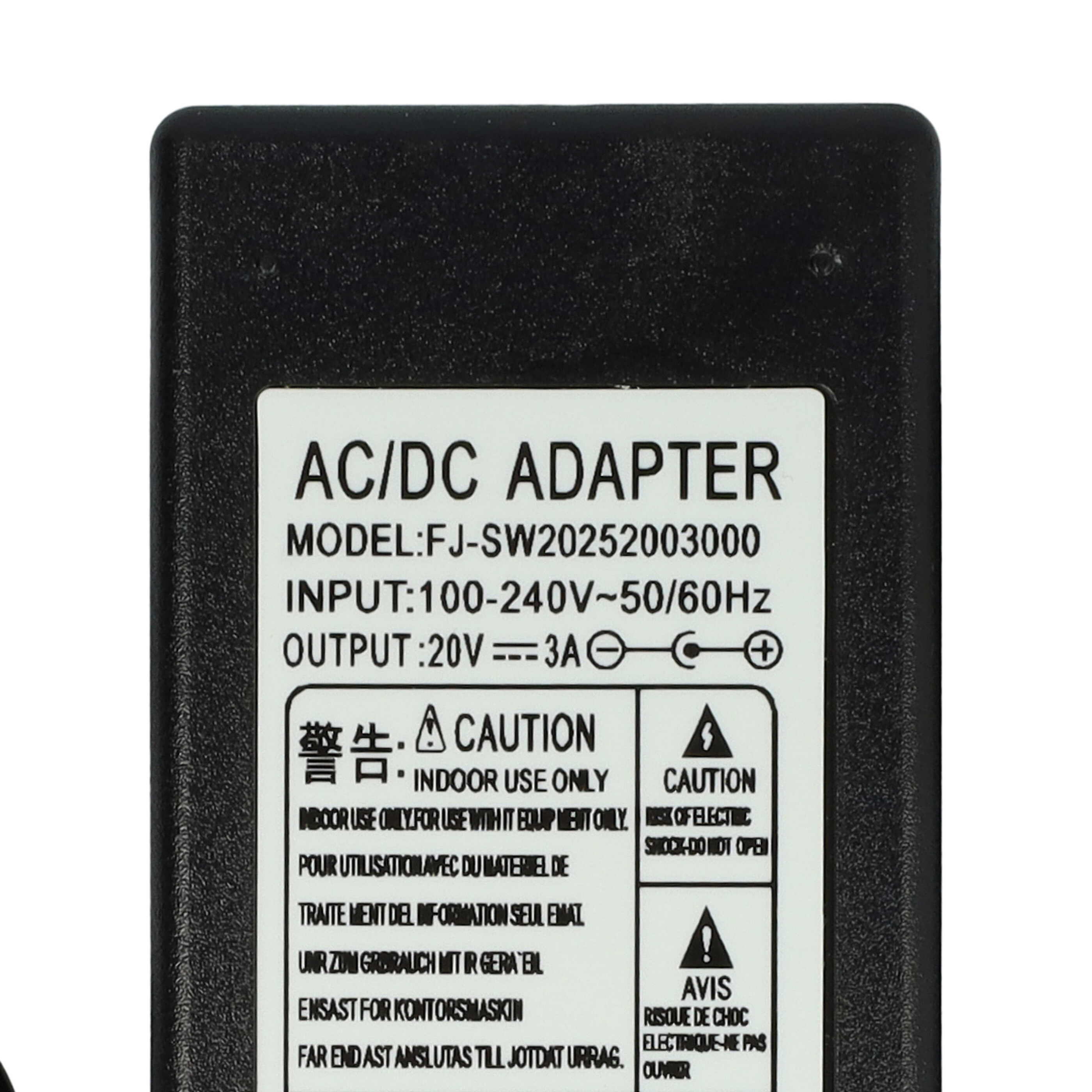 Mains Power Adapter replaces Zebra 0335A2065 for Zebra Labelling Machine - DC 20 V