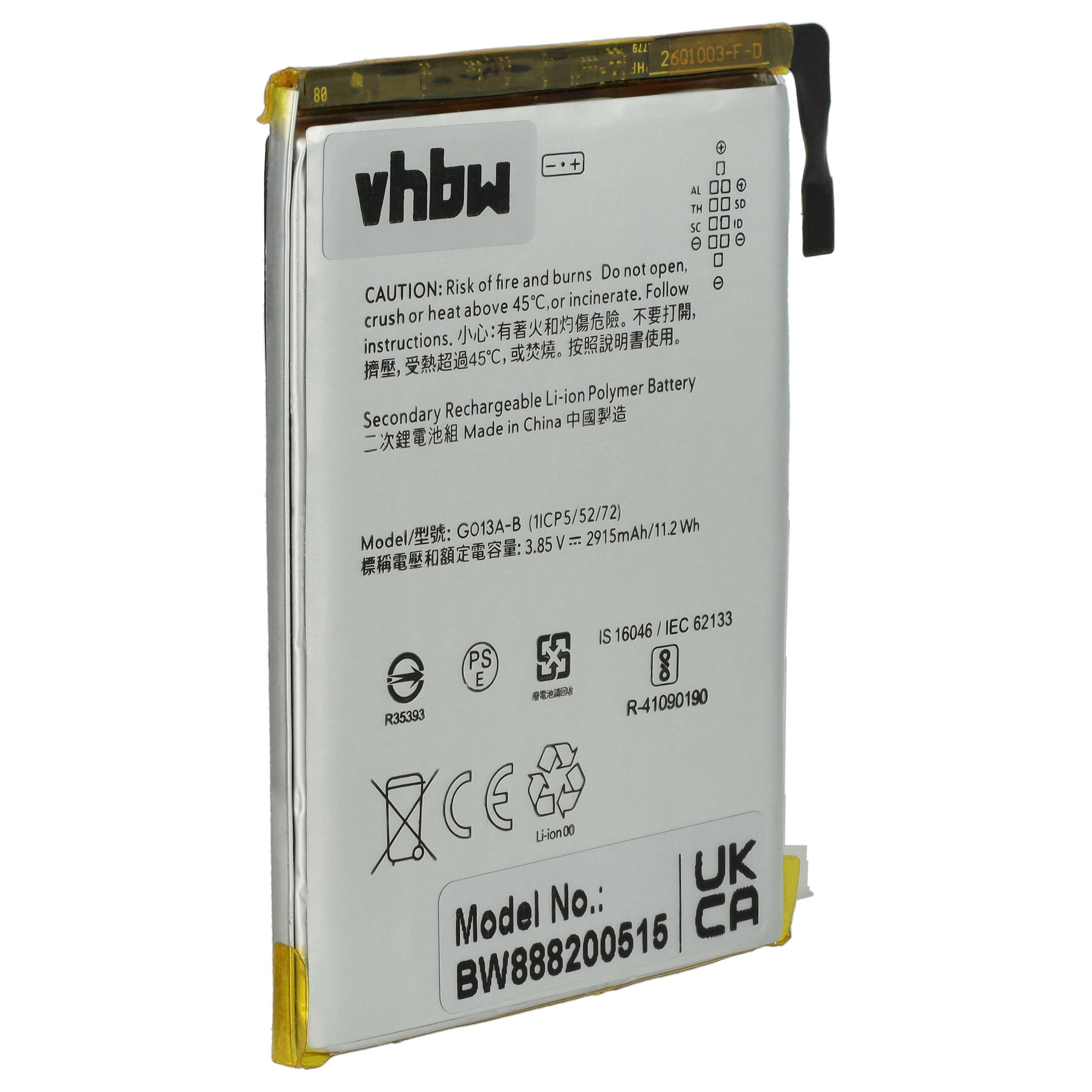 Akumulator do telefonu smartfona zamiennik Google 823-00073-01, G013A-B - 2900 mAh 3,85 V LiPo