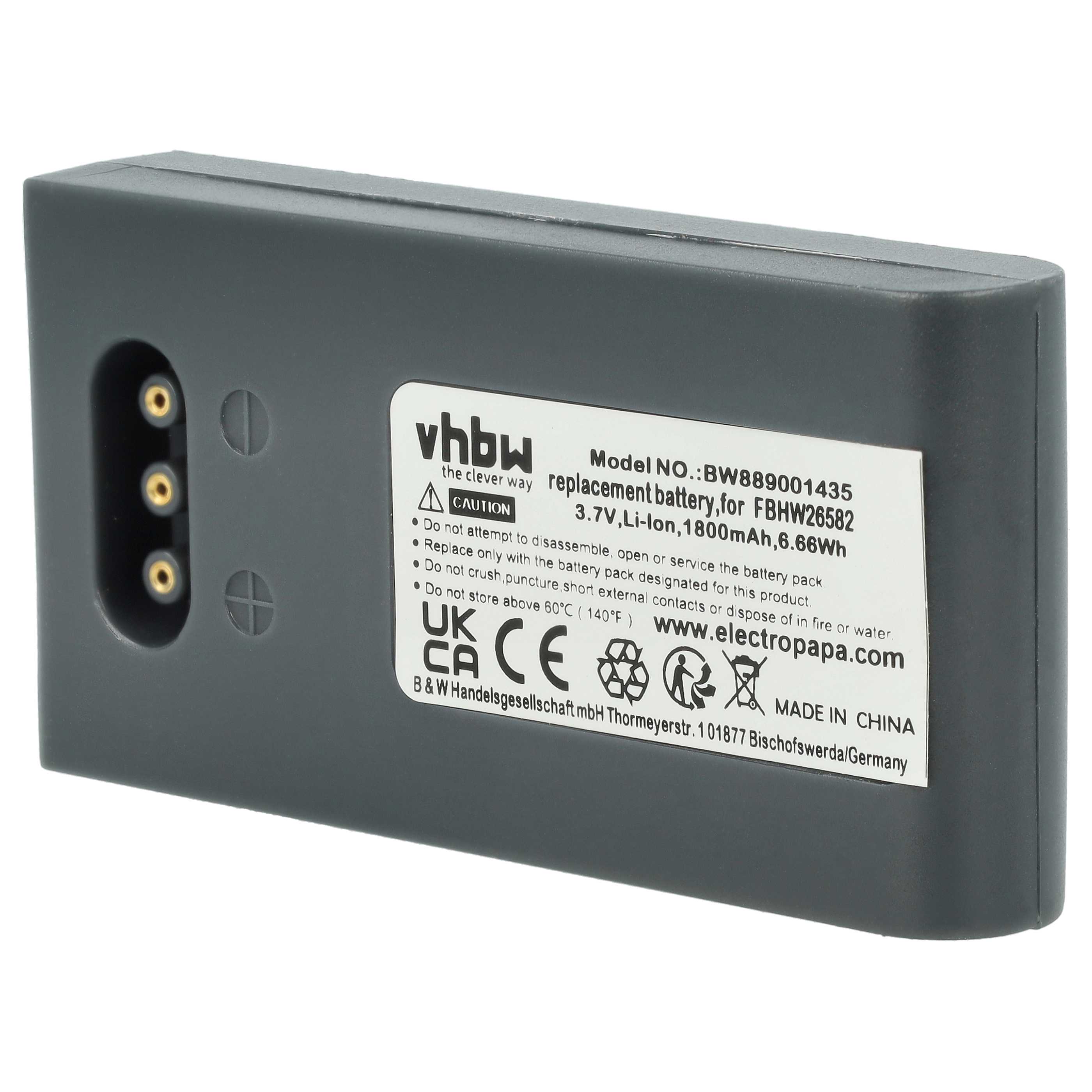 Battery replaces Höft & Wessel FBHW26582 for Höft & Wessel Barcode Scanner POS - 1800 mAh 3.7 V