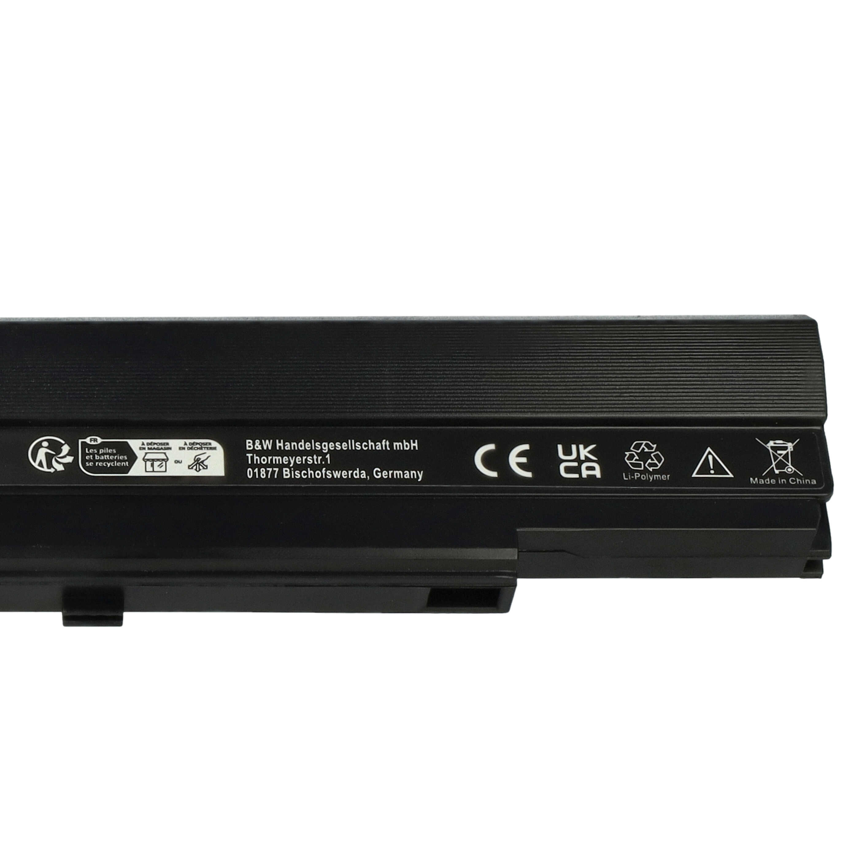 Notebook Battery Replacement for Asus A42-UL50, A42-UL30, A42-UL80, A31-UL30 - 6600mAh 14.8V Li-Ion, black