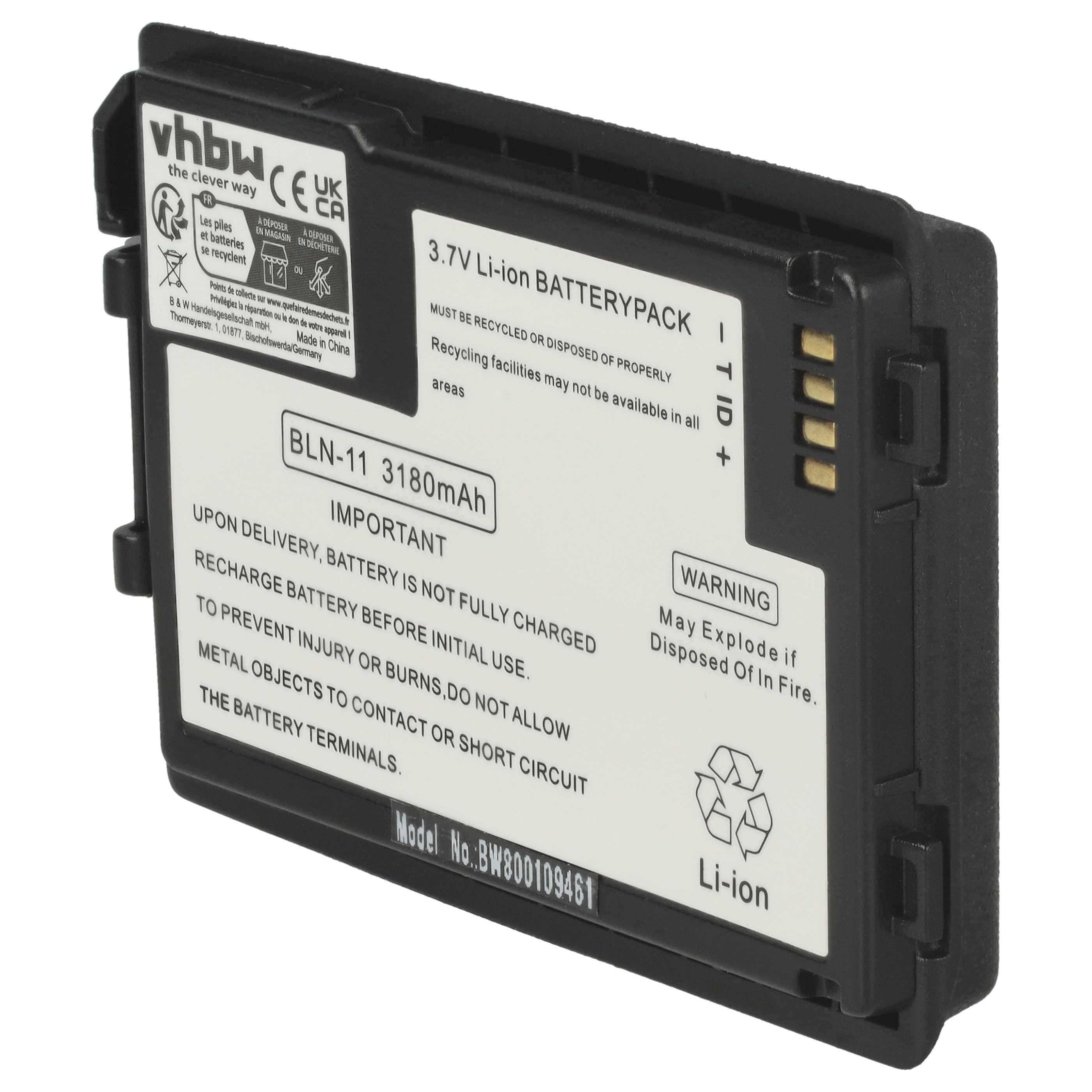 Radio Battery replaces EADS HT9980AA, BLN-11 - 3180 mAh 3.7 V Li-Ion