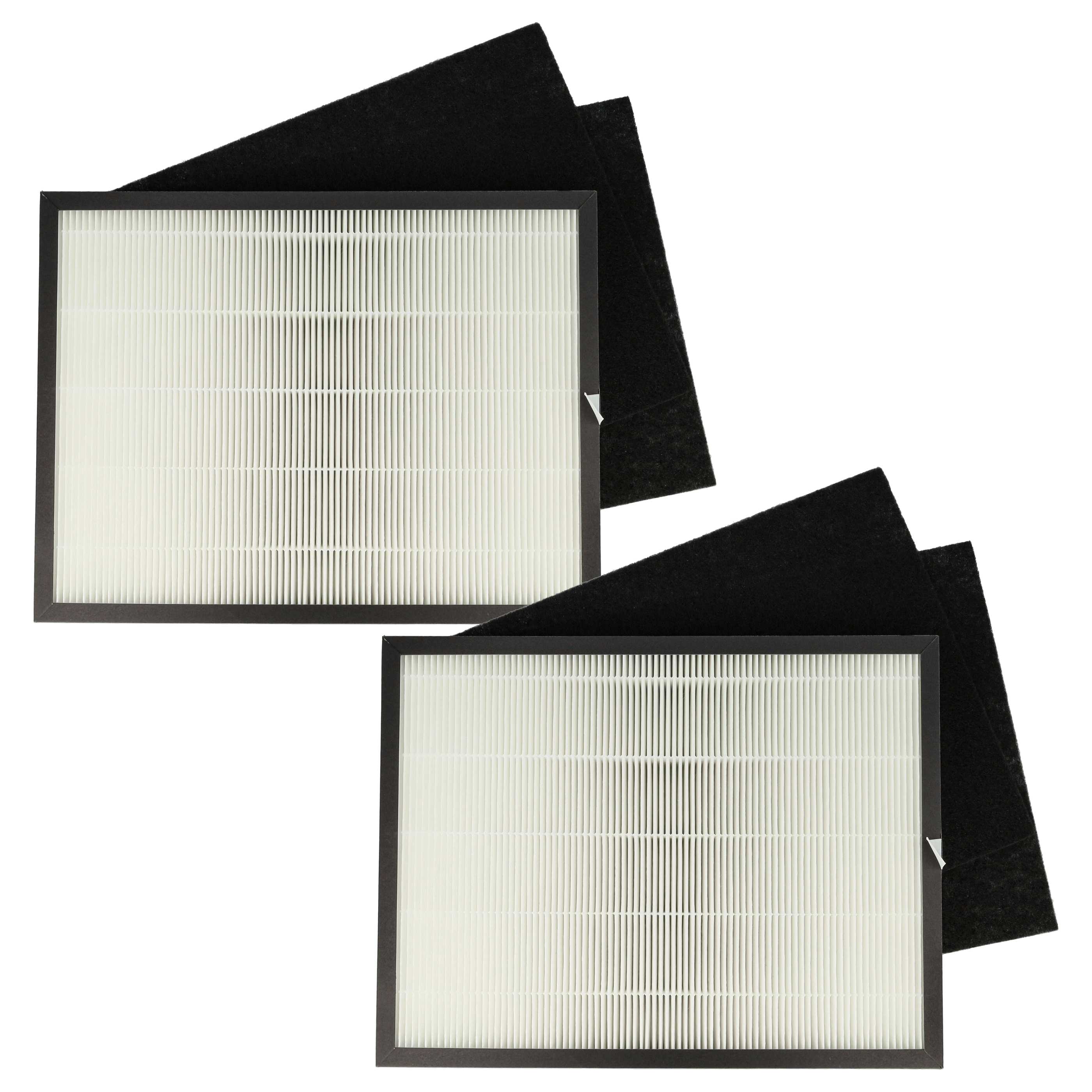 6 Part Filter Set replaces Rowenta XD6040F0, H10 Air Purifier - HEPA filter, activated carbon filter