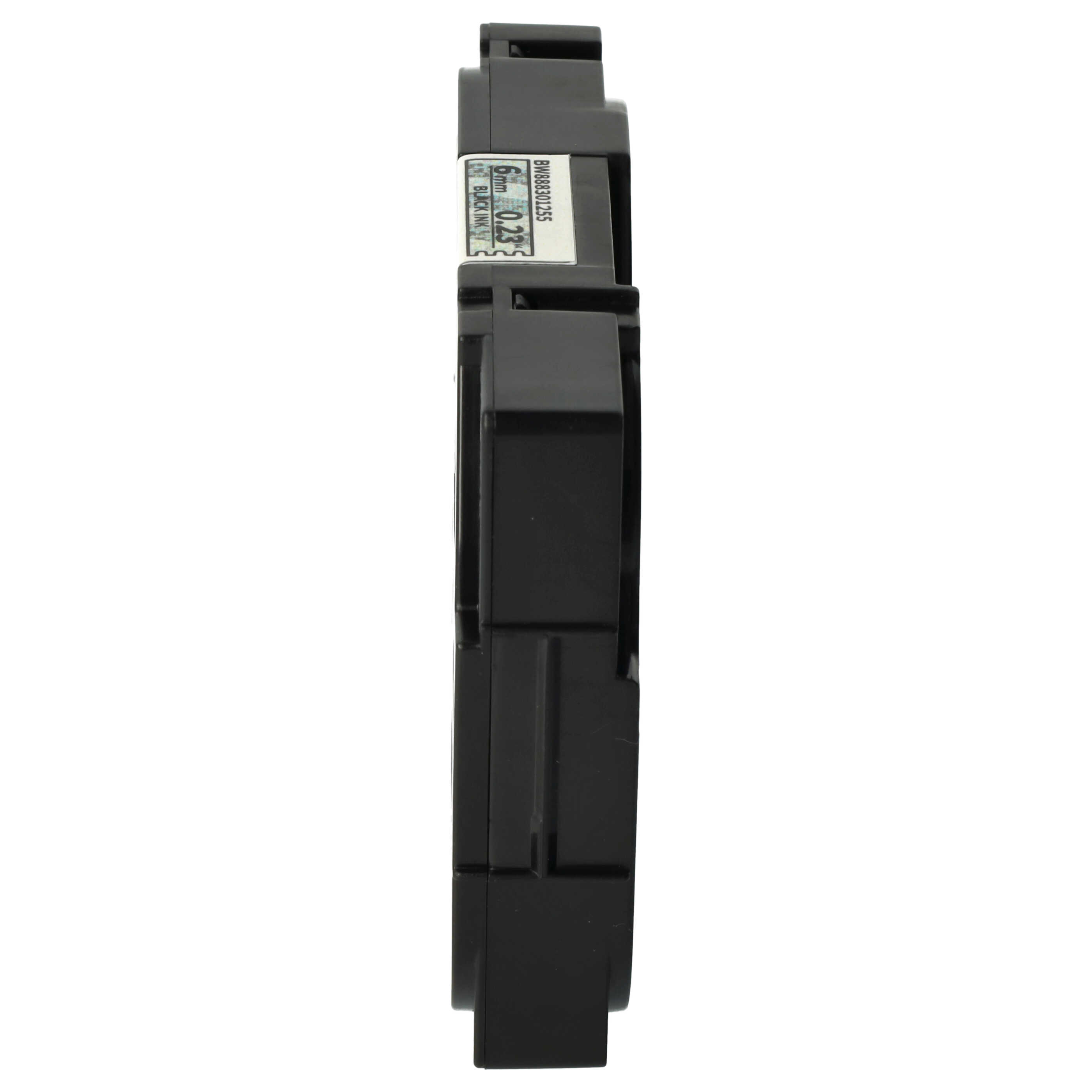 Label Tape replaces Brother TZE-111L1 - 6 mm Black to Transparent (Glitter)
