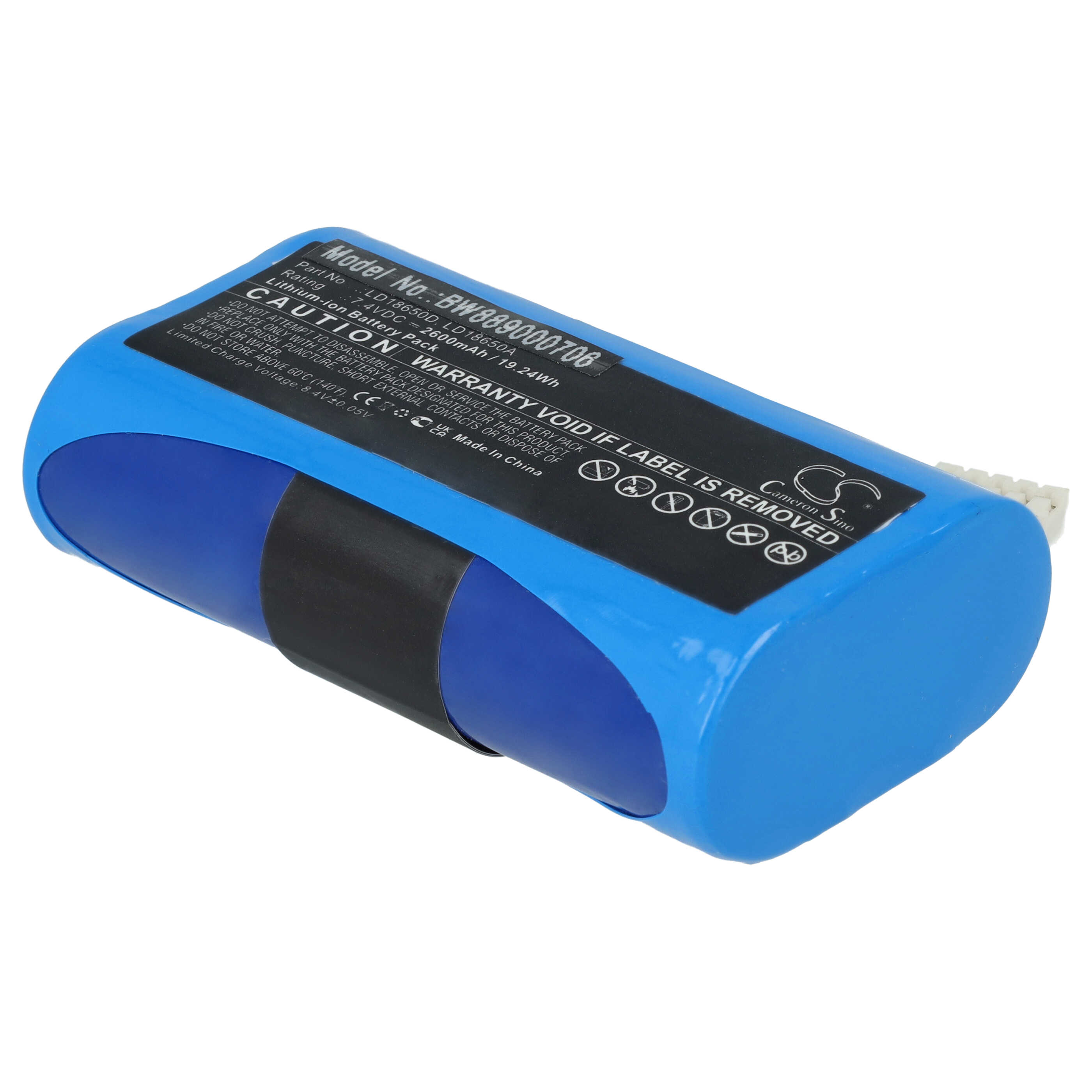 Batería reemplaza Ingenico LD18650D para escáner código de barras (2600 mAh, 7,4 V, Li-Ion)