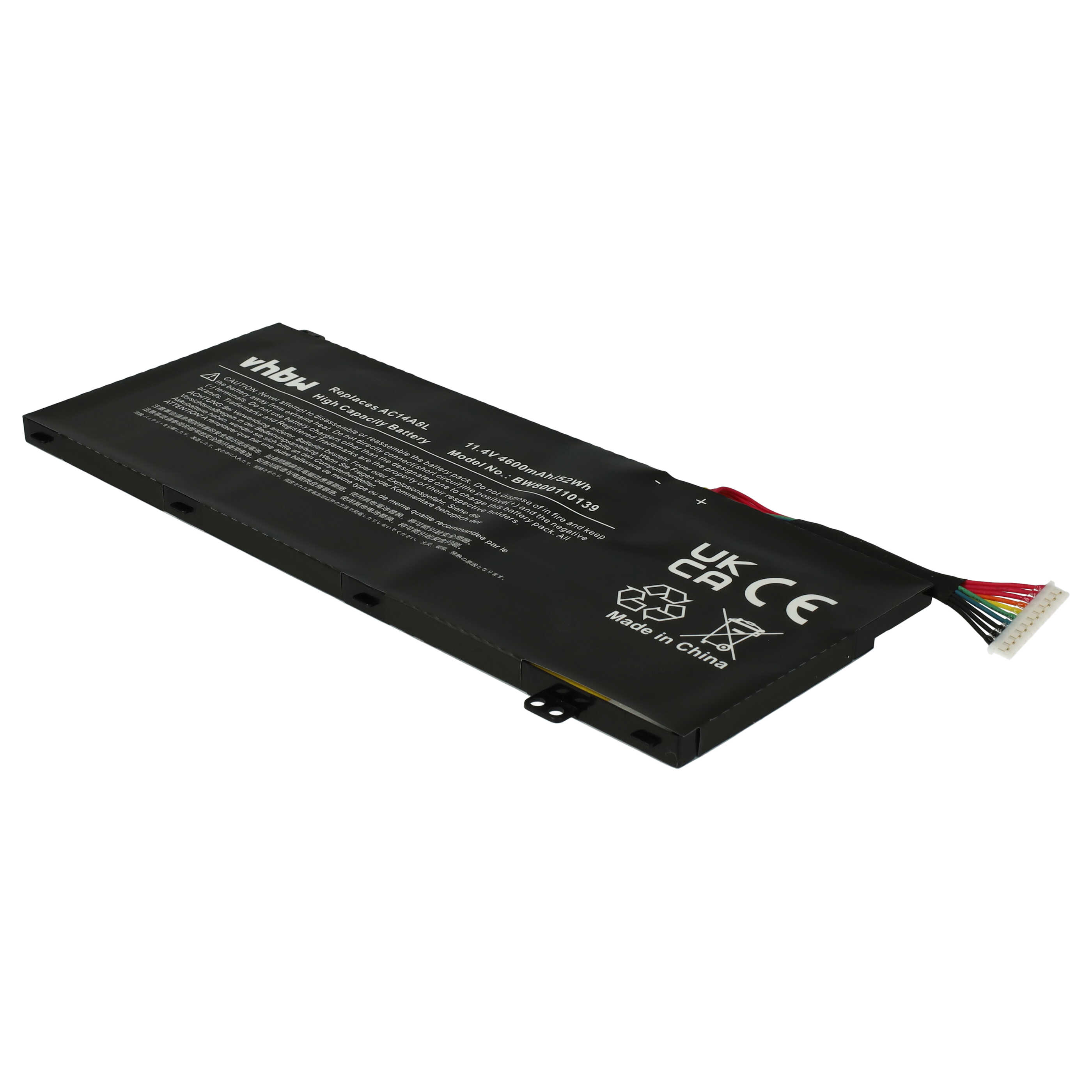 Batería reemplaza Acer 3ICP7/61/80, AC14A8L para notebook Acer - 4600 mAh 11,4 V Li-poli negro