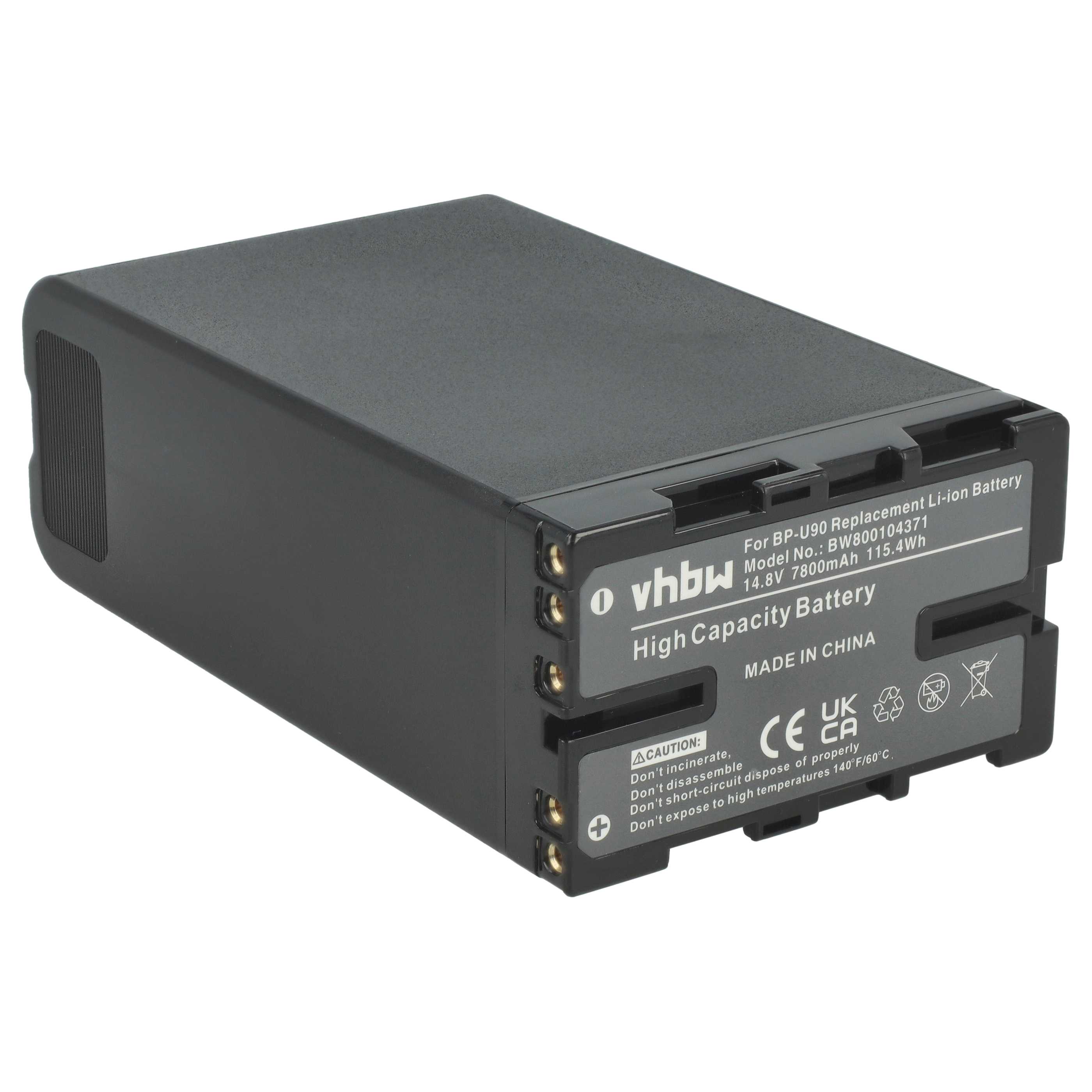 Videocamera Battery replaces Sony BP-U90, BP-U60, BP-U30, BP-U95 - 7800 mAh 14.8 V Li-Ion