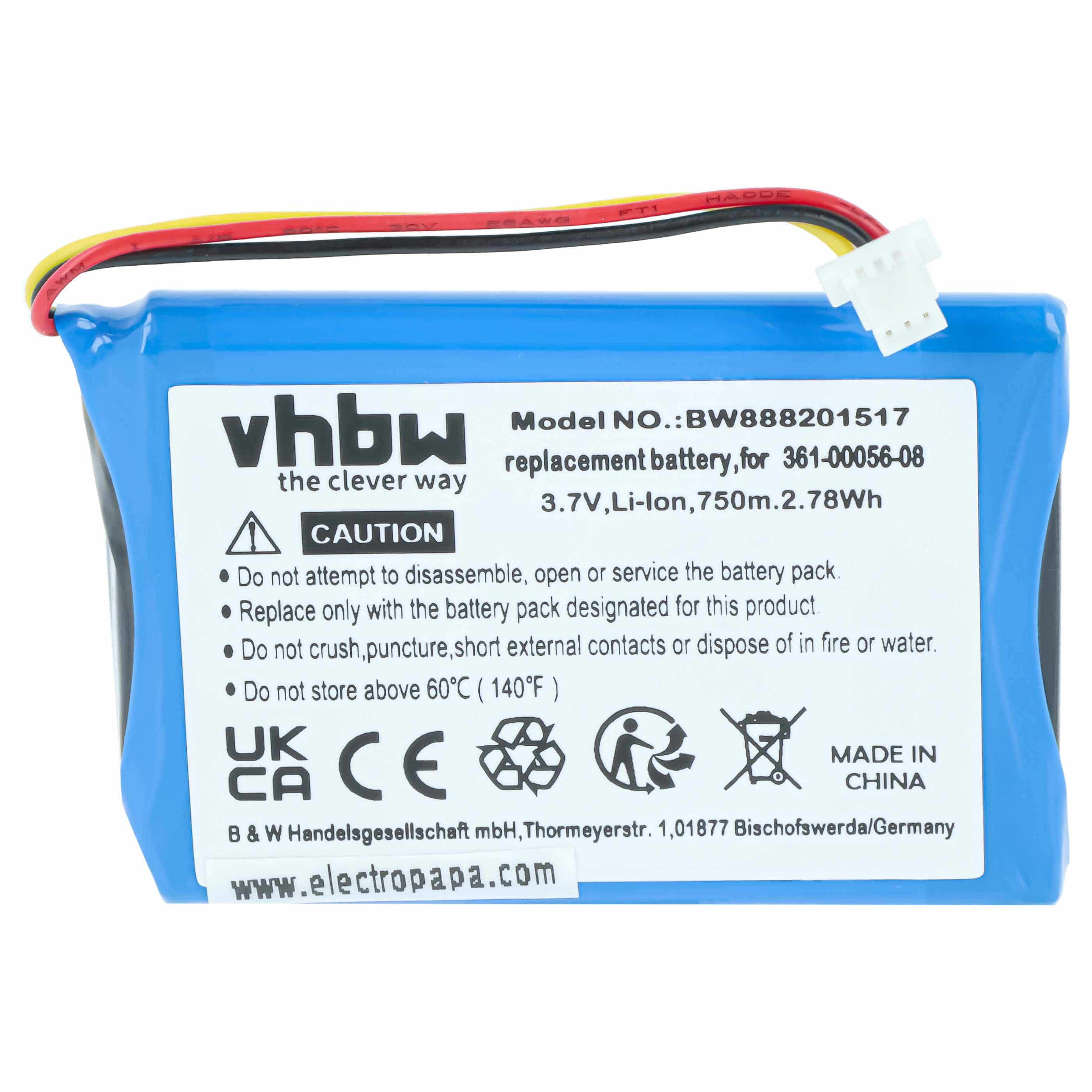 Akumulator do nawigacji GPS zamiennik Garmin 361-00045-00, 1ICP5/34/45, 1ICP4/34/5 - 750 mAh 4,2 V LiPo