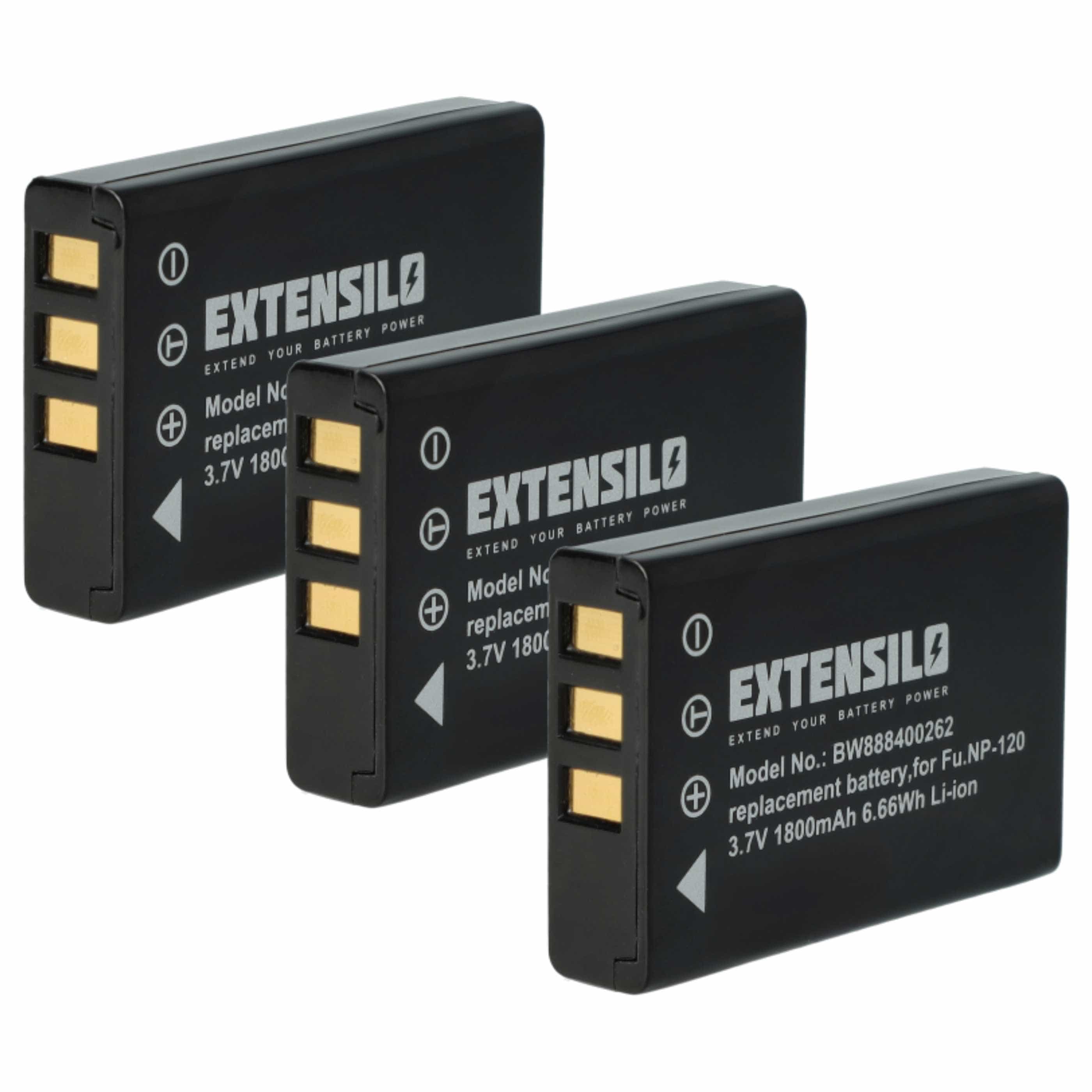 3x Battery replaces Aiptek ZPT-PM18 - 1800mAh, 3.7V, Li-Ion