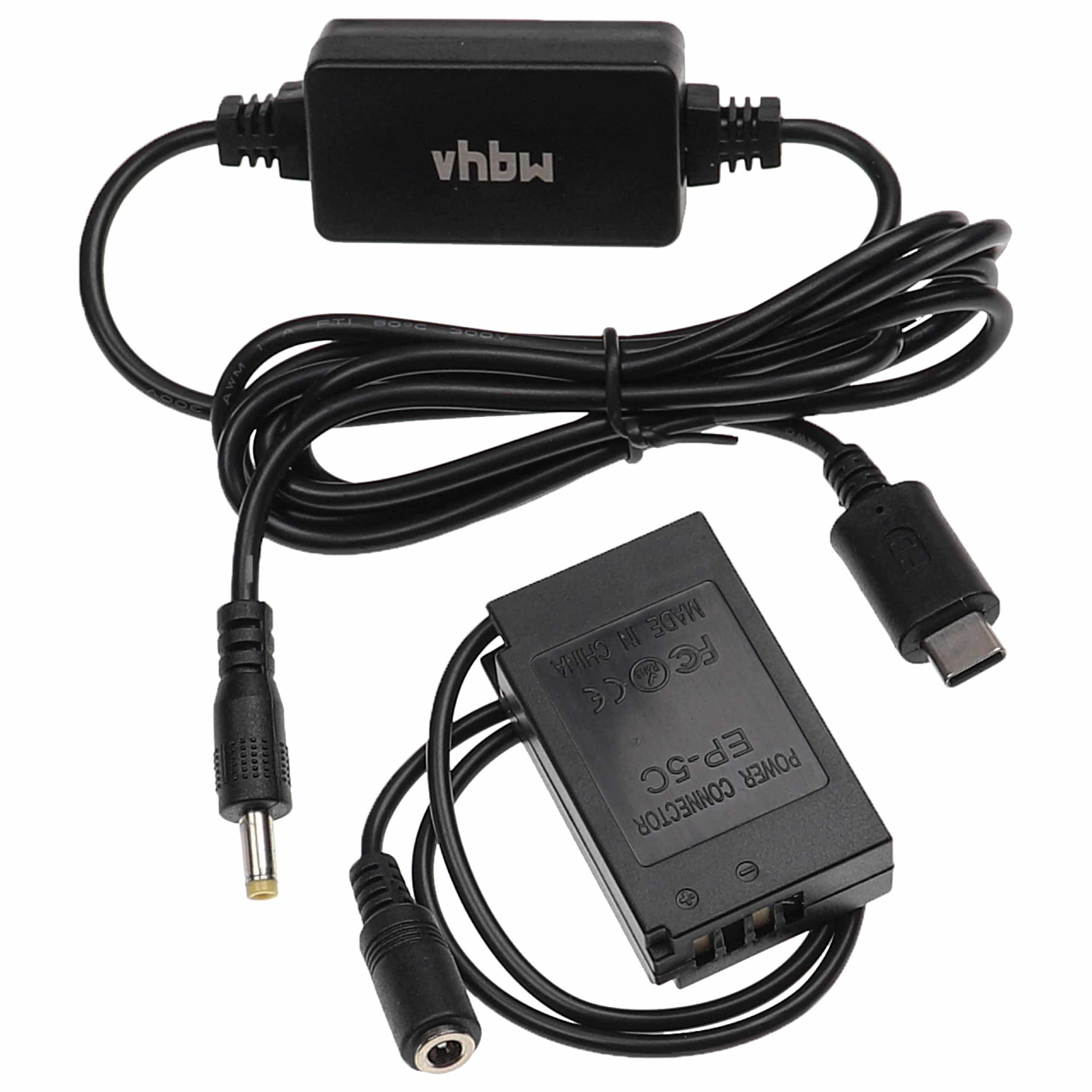 USB Power Supply replaces EH-5 for Camera + DC Coupler as Nikon EP-5C - 2 m, 9 V 3.0 A