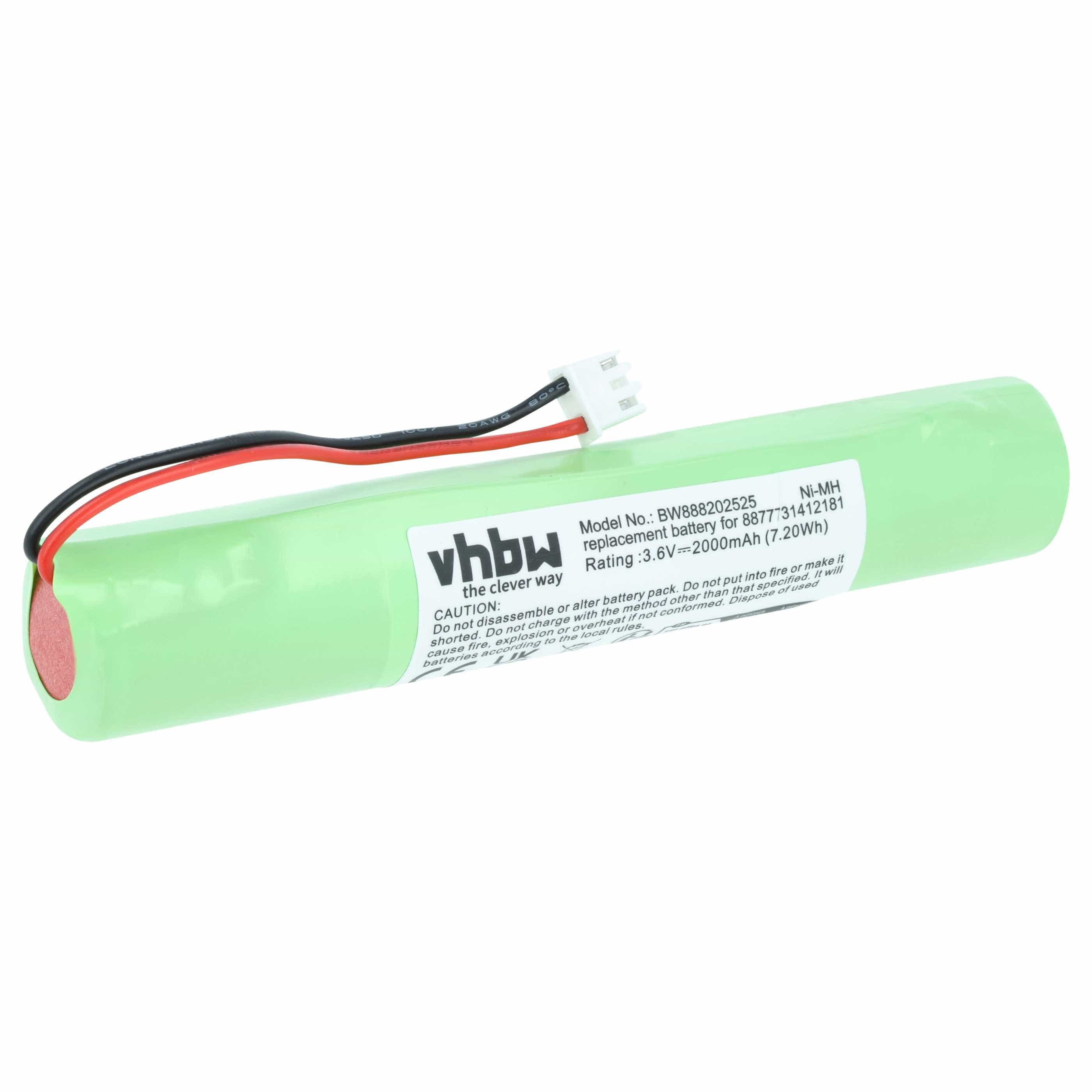 Battery replaces Hurricane 8877731412181 for Hurricane 2000mAh, 3.6V, NiMH