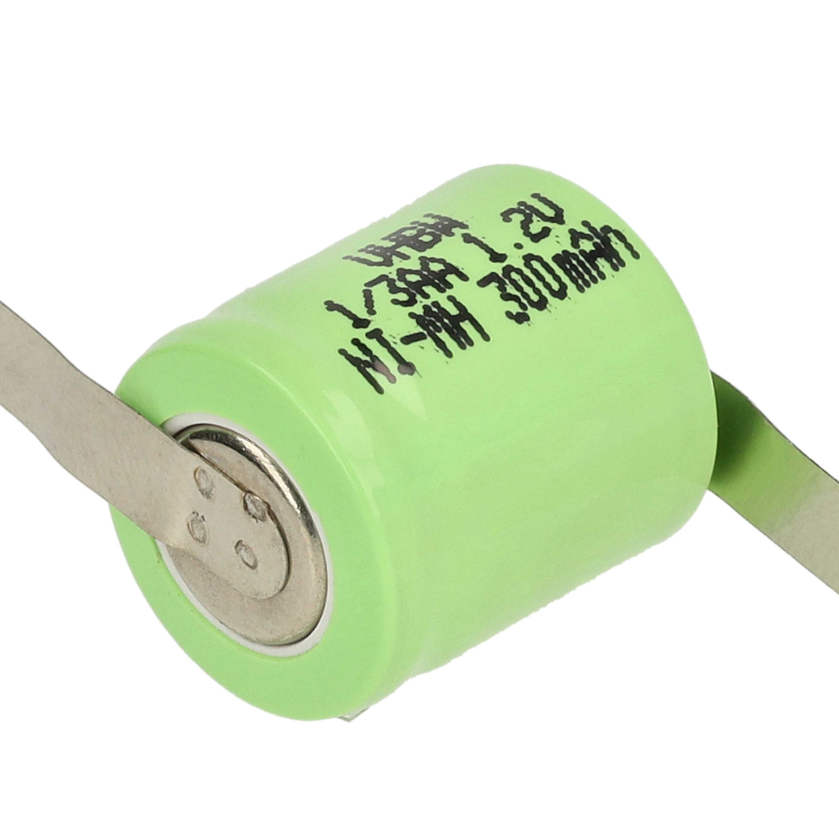 100x Button Cell Battery Type 1/3AA for Model Building Solar Lamps etc. - 300 mAh 1.2 V NiMH