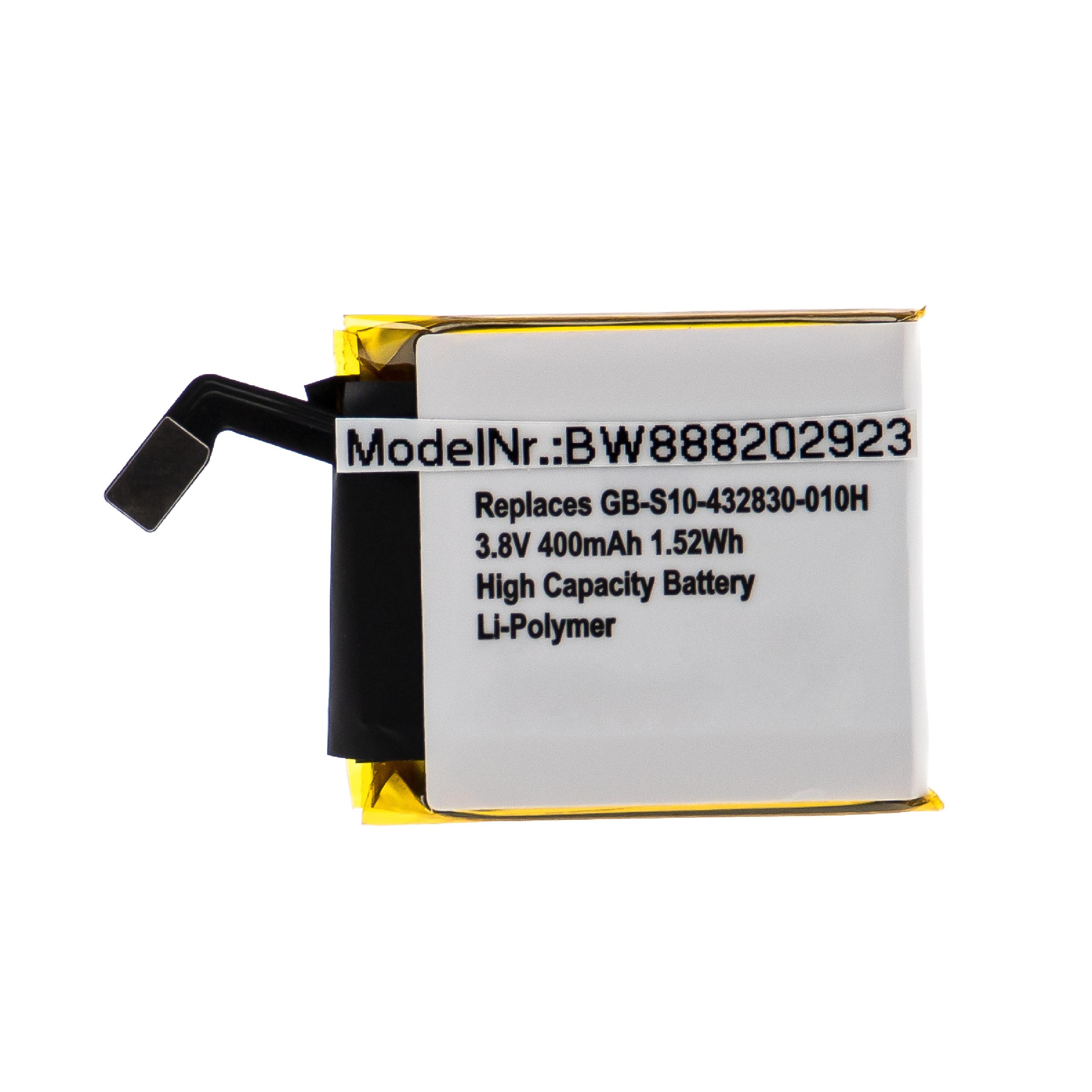 Batterie remplace Sony GB-S10-432830-010H pour montre connectée - 400mAh 3,8V Li-polymère