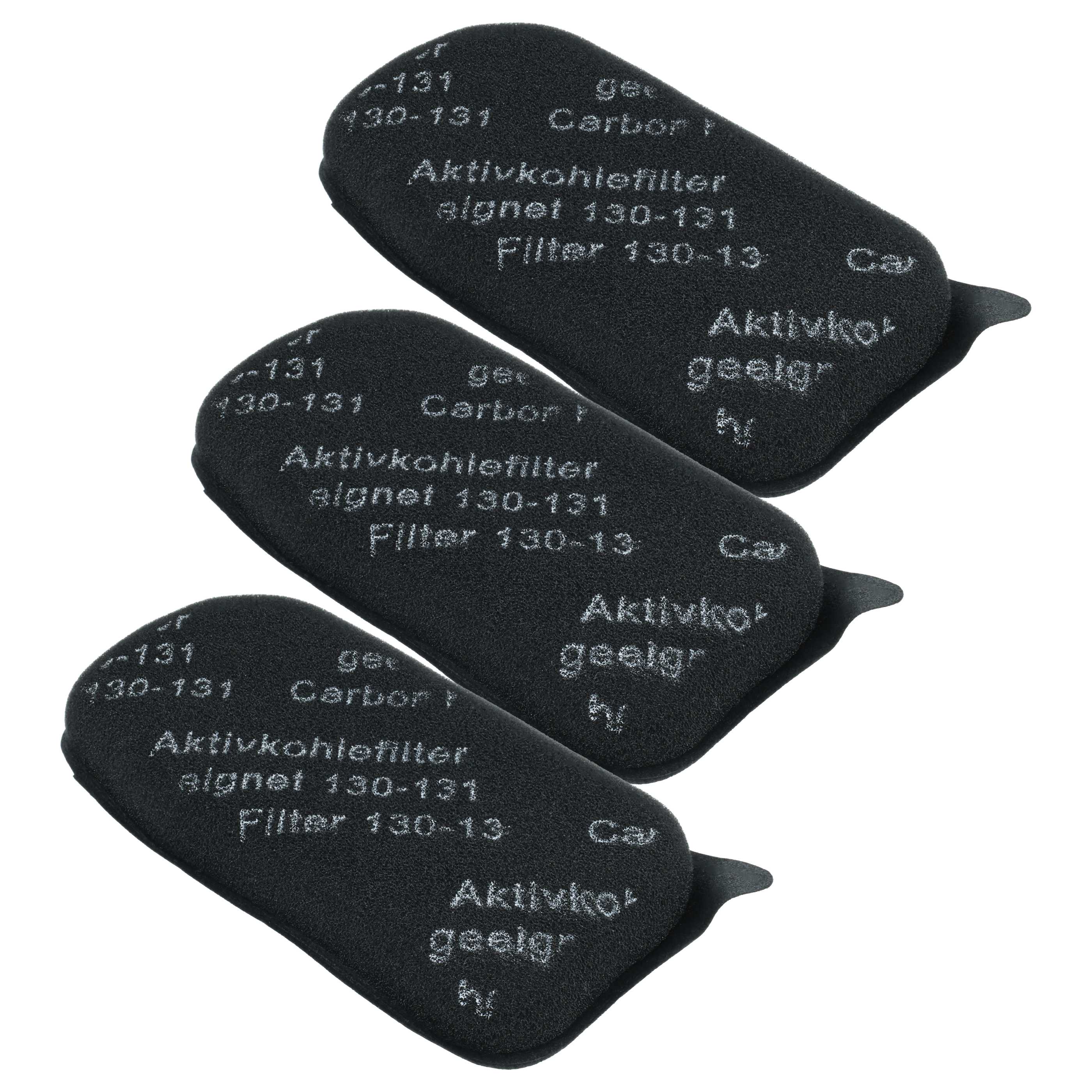 3x Filteractivated carbon filter suitable for Vorwerk Kobold 131sc, 130, 131 Vacuum Cleaner
