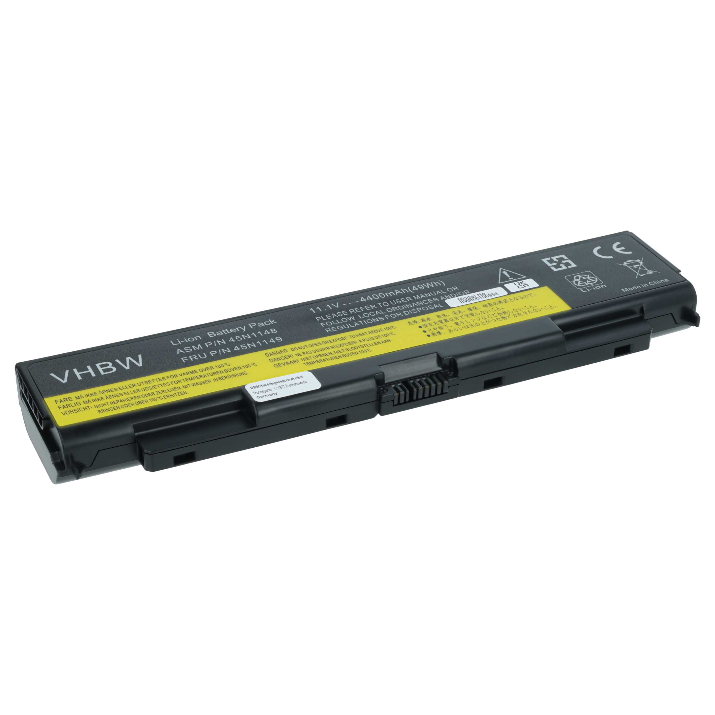 Batteria sostituisce Lenovo 45N1144, 0C52863, 0C52864, 0A36302 per notebook - 4400mAh 11,1V Li-Ion nero