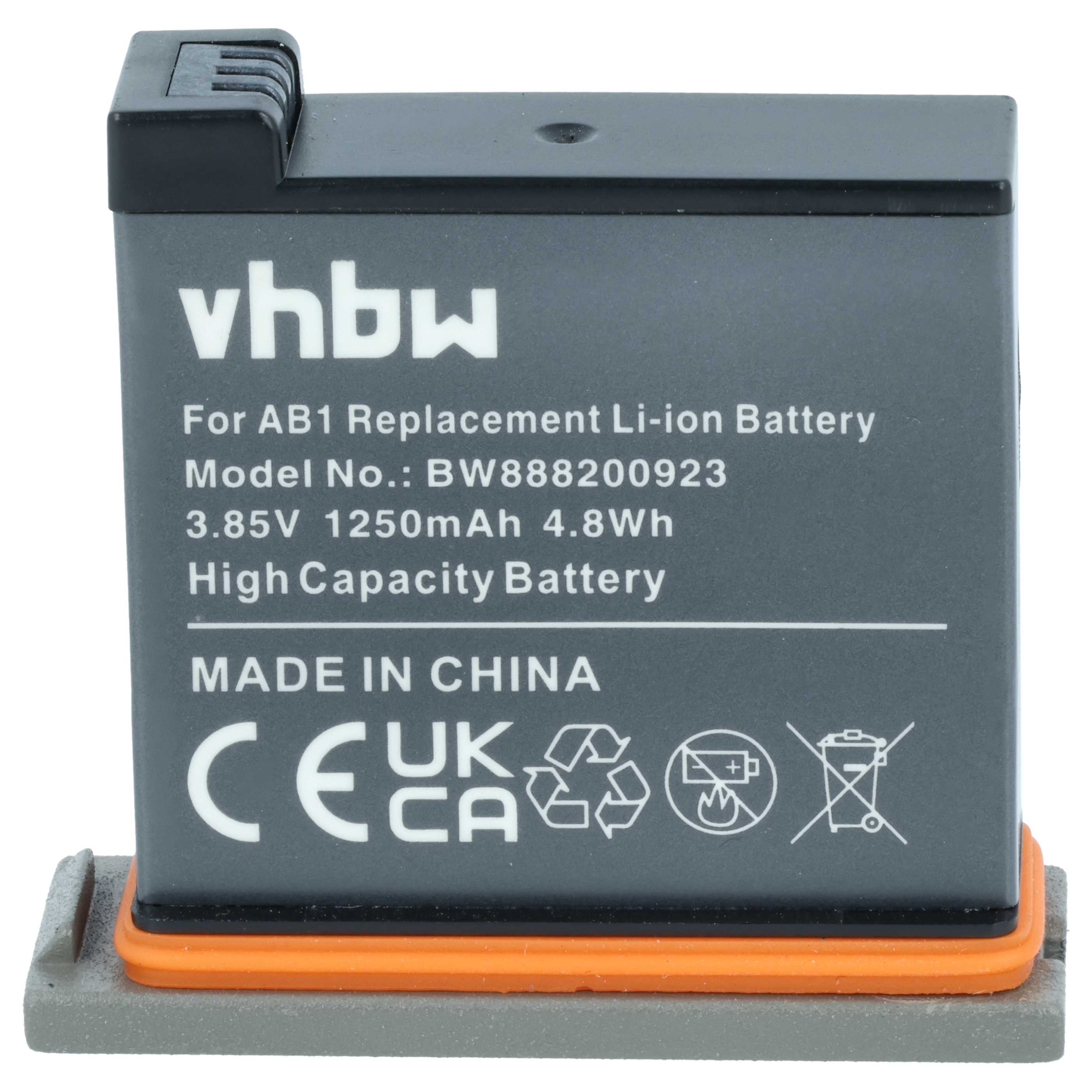 2x Battery replaces DJI AB1 - 1250mAh, 3.85V, Li-Ion