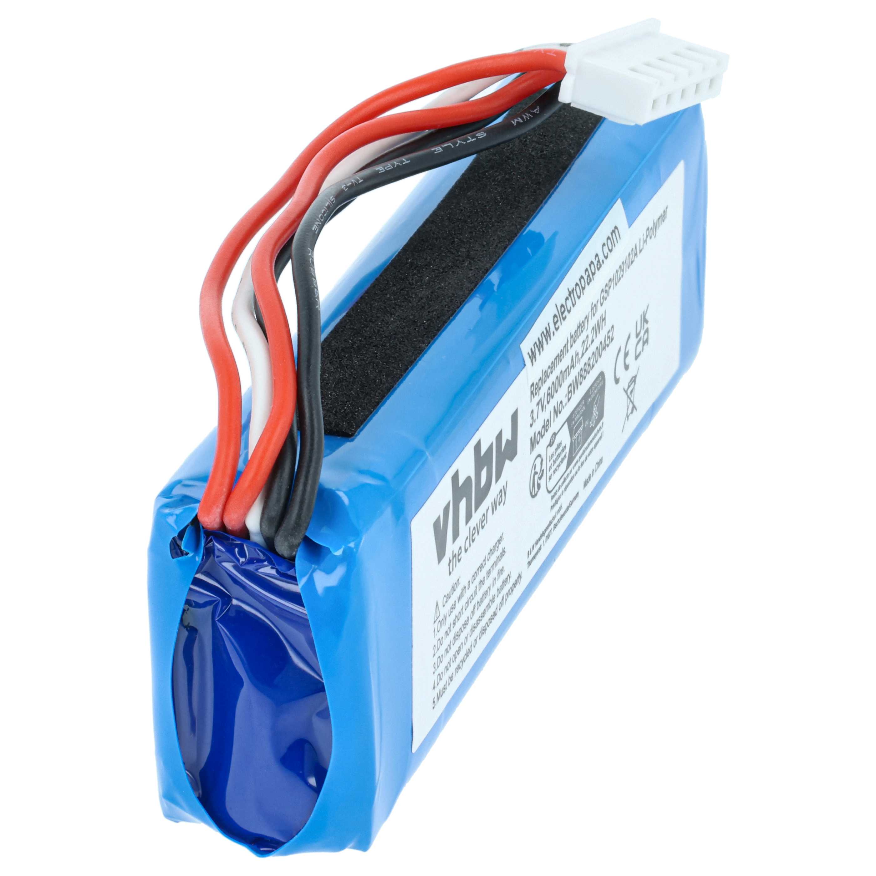 Battery replaces JBL GSP1029102A (version 2) for JBL Loudspeaker - Li-polymer 6000 mAh
