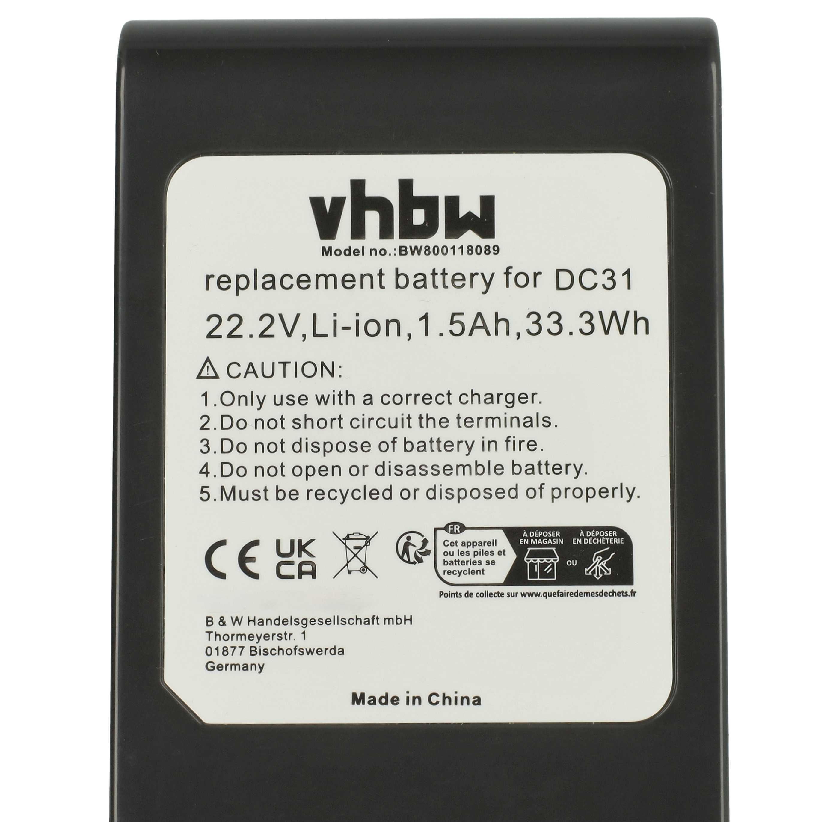 Akumulator do odkurzacza Dyson zamiennik Dyson 17083-3511, 17083-4211, 17083-2811 - 1500mAh 22,2V Li-Ion