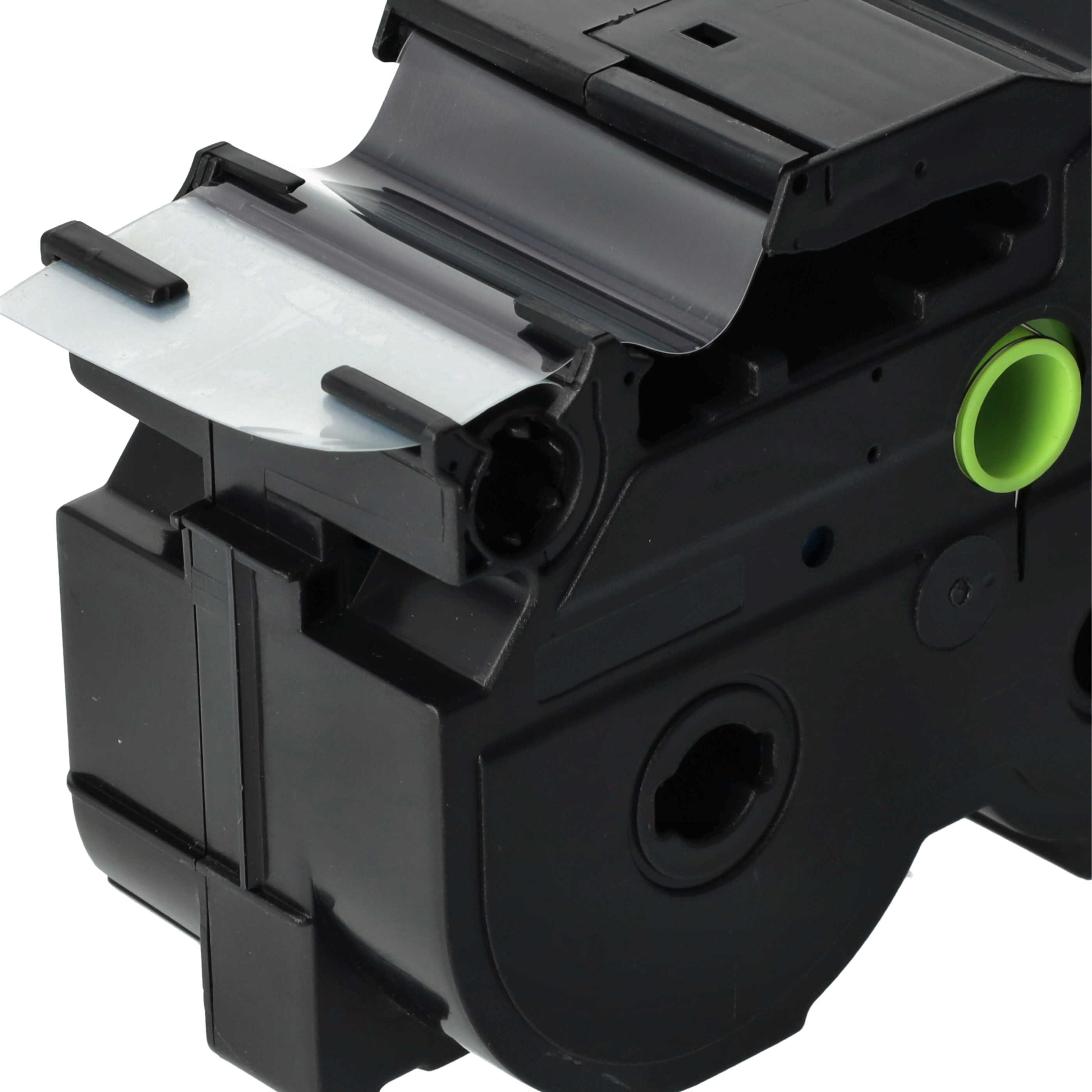 Label Tape replaces Brother AHe-M961, HGE-M961, HGEM961 - 36 mm Black to Matt-Silver