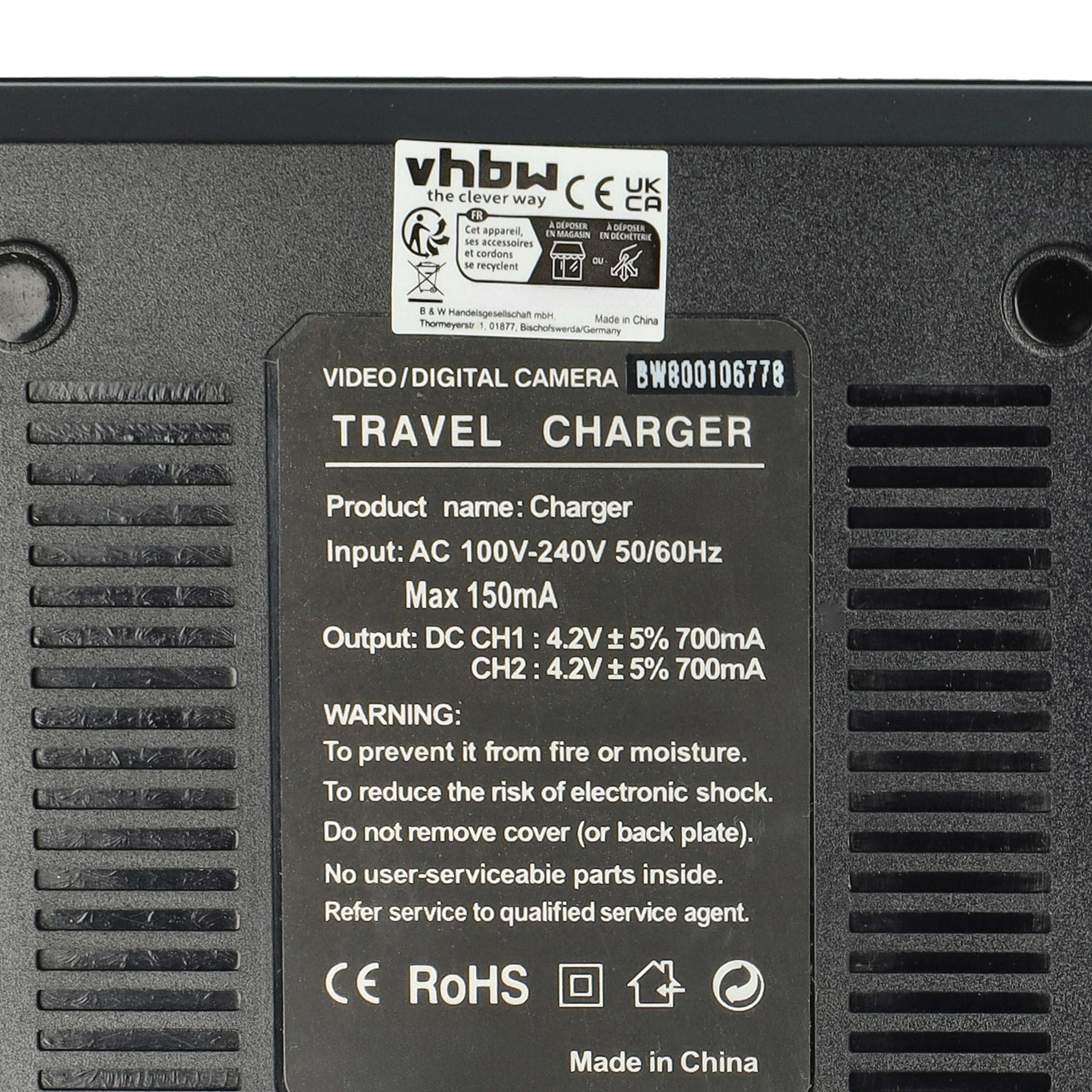 Battery Charger suitable for Nikon Keymission Digital Camera - 1 A, 4.2/8.4 V