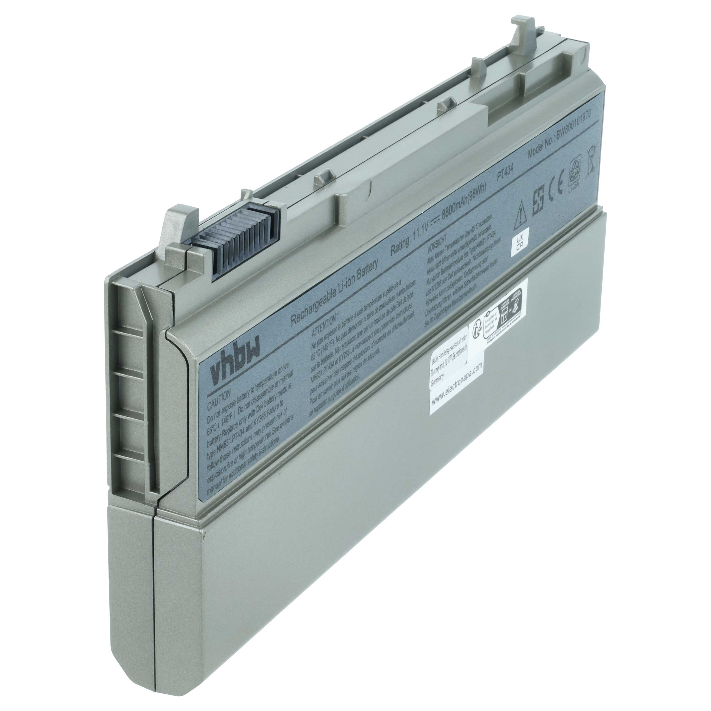 Batteria per notebook Dell Latitude E6400 - 8800mAh 11,1V Li-Ion argento grigio