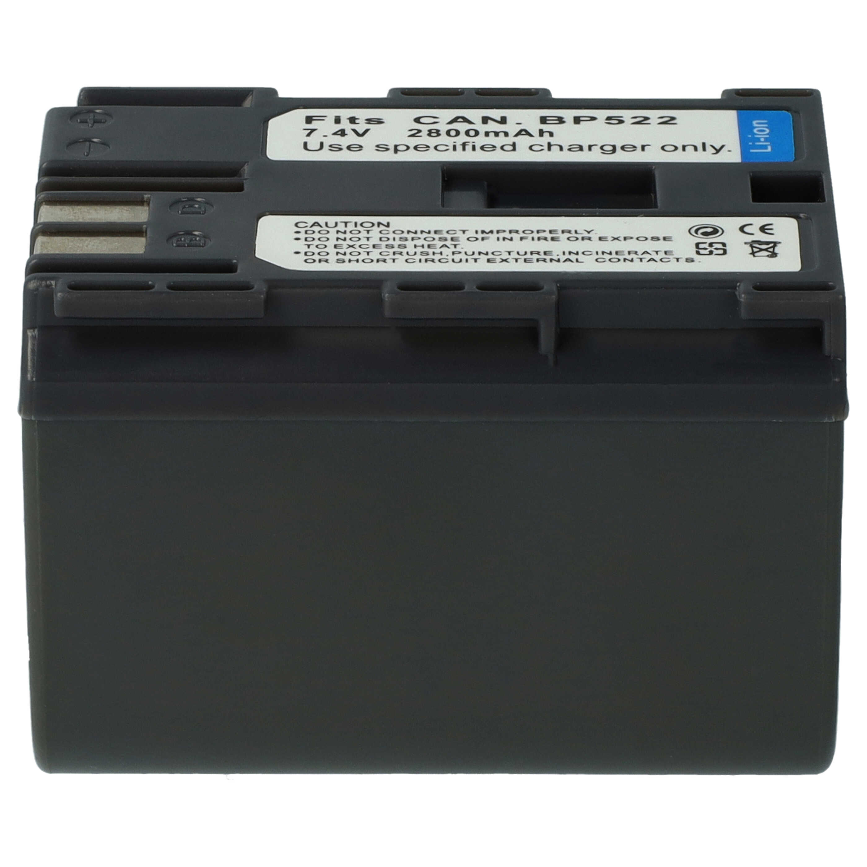 Batería reemplaza Canon BP-535, BP-511, BP-522, BP-512, BP-514 para videocámara - 2800 mAh, 7,2 V