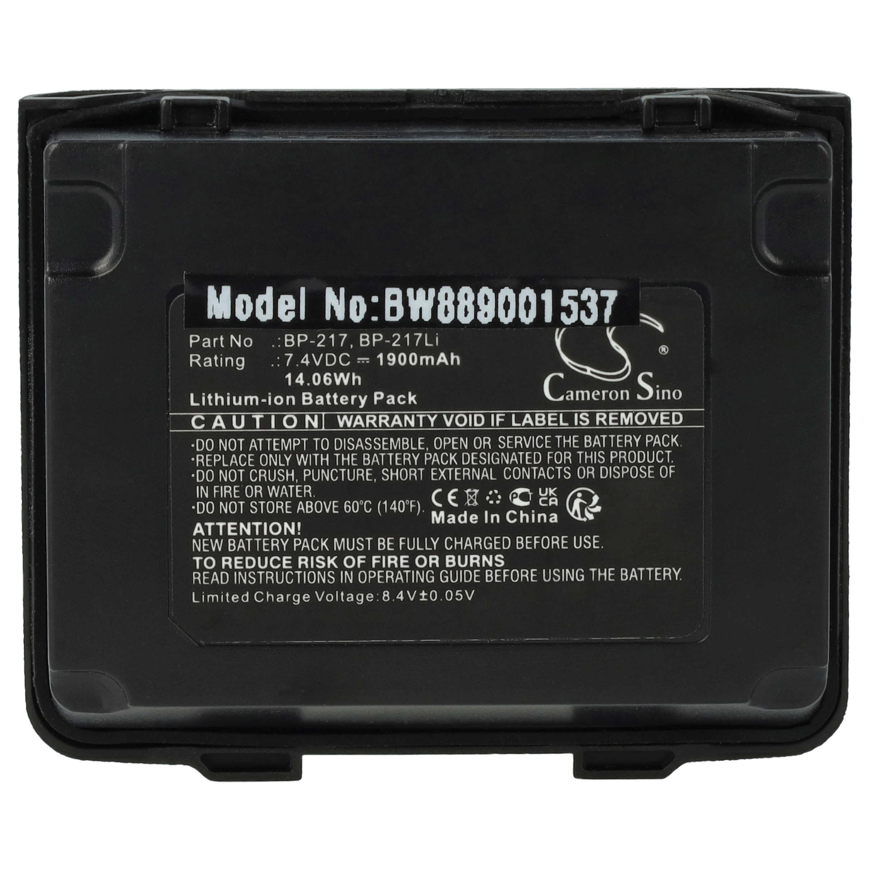 Radio Battery replaces Icom BP-217LI, BP-217 - 1900 mAh 14.06 V Li-Ion