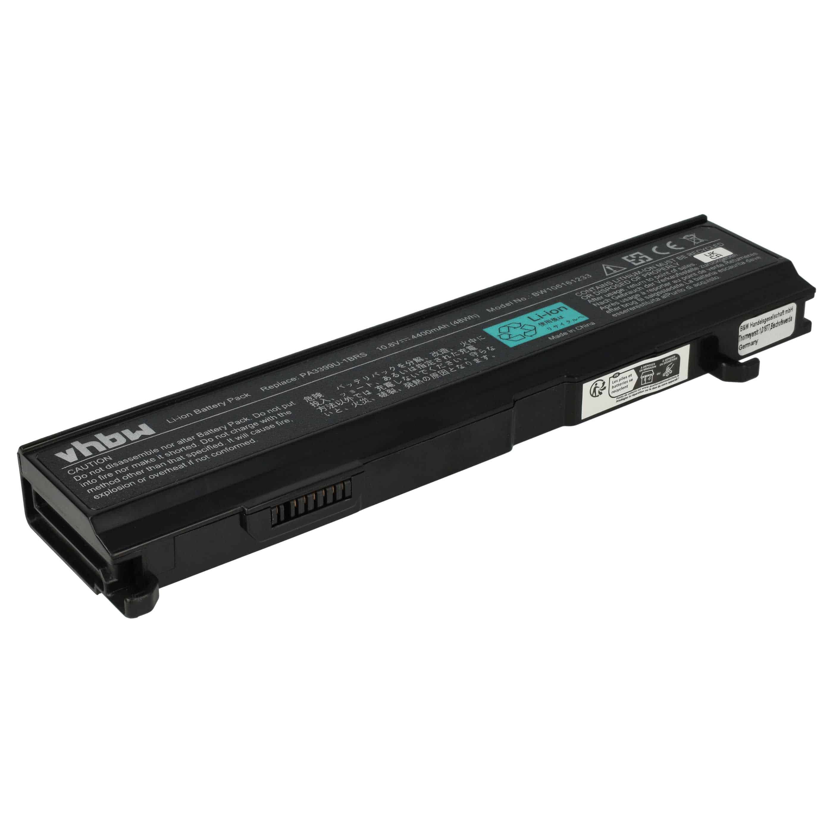 Akumulator do laptopa zamiennik Toshiba PA3399U-1BAS, PA3399U-1BRS - 4400 mAh 10,8 V Li-Ion, czarny