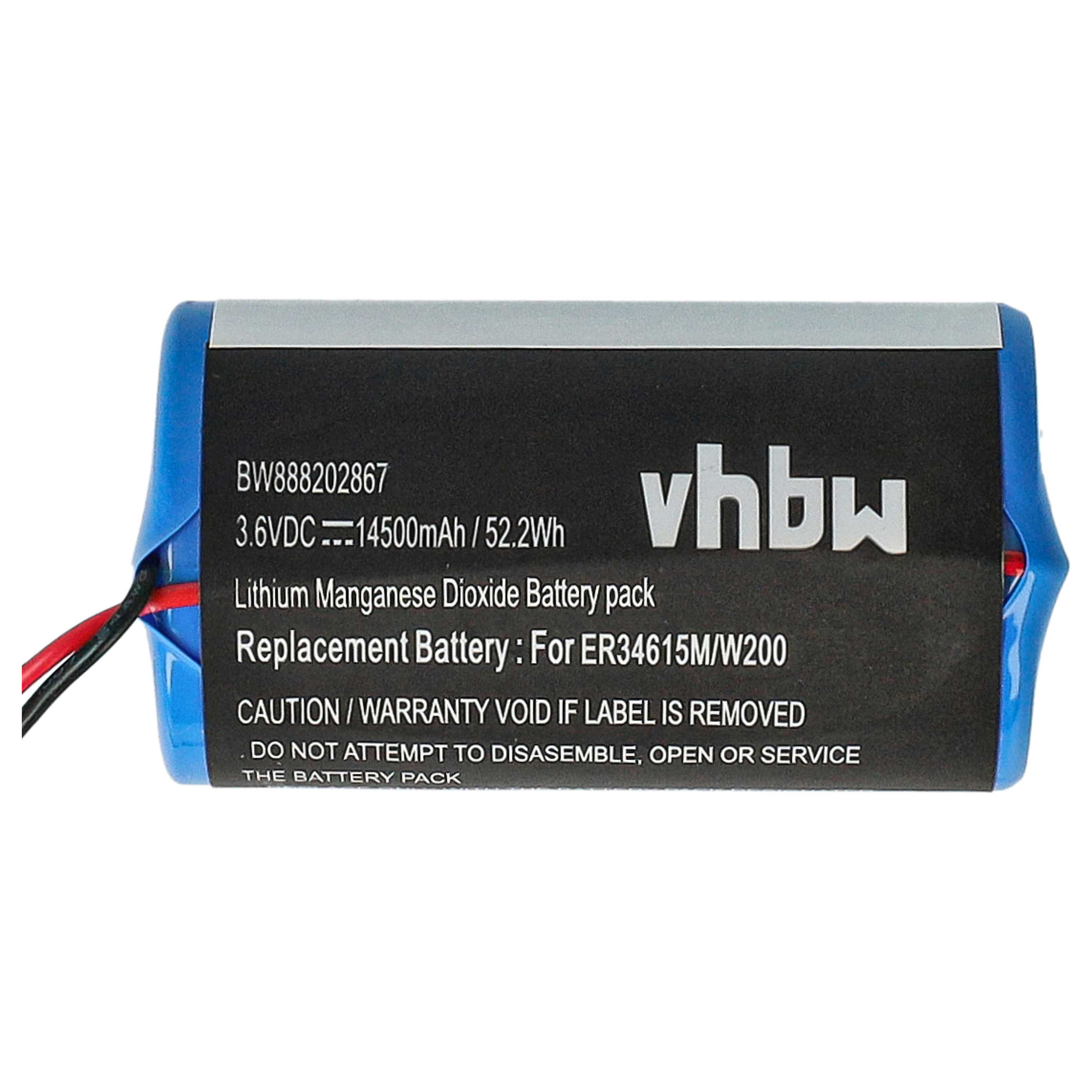 Alarm System Battery Replacement for Visonic 0-9912-K, ER34615M, 88030498 - 14500 mAh 3.6 V Li-SOCl2