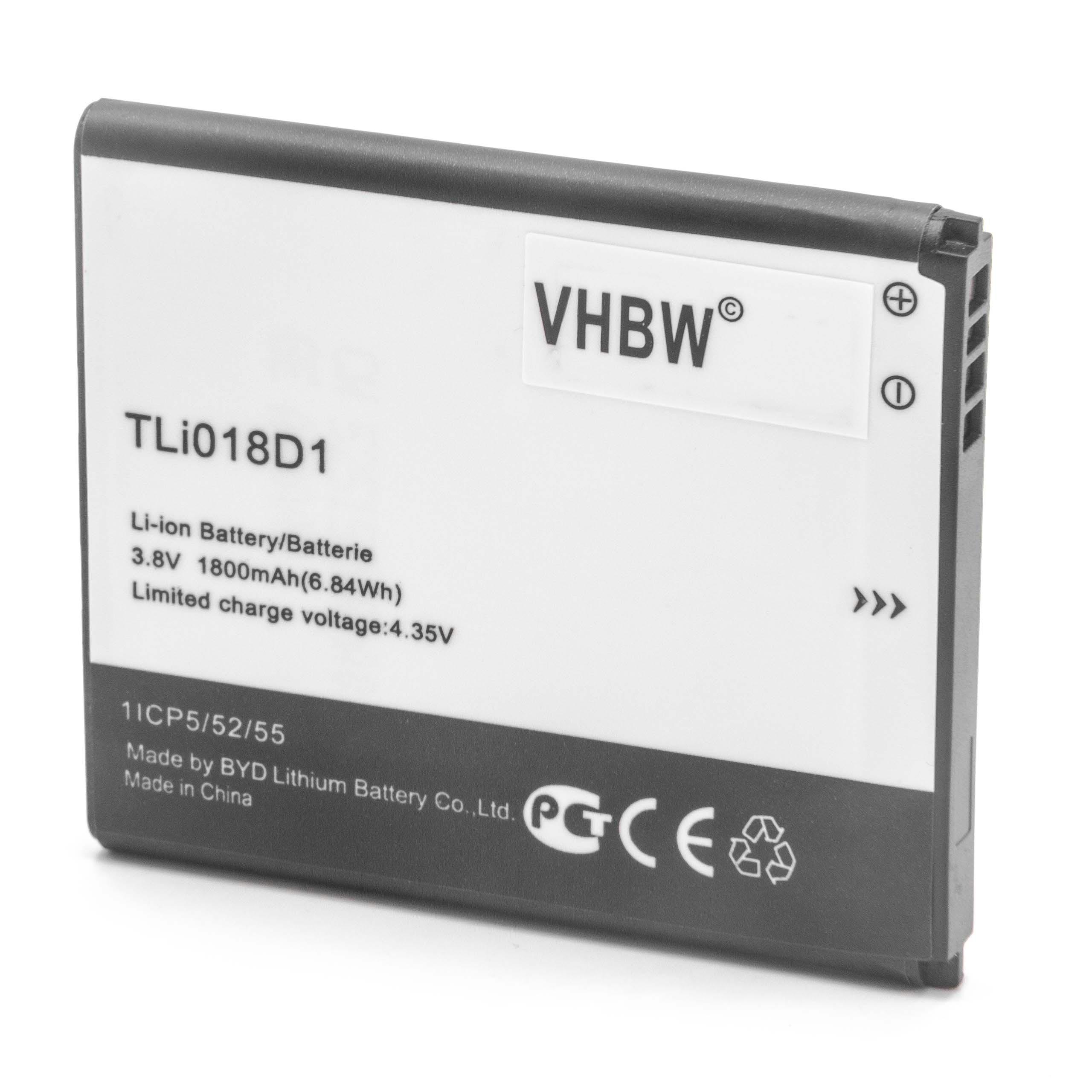 Batteria sostituisce Alcatel TLi018D2, TLi018D1 per cellulare TCL - 1800mAh 3,8V Li-Ion