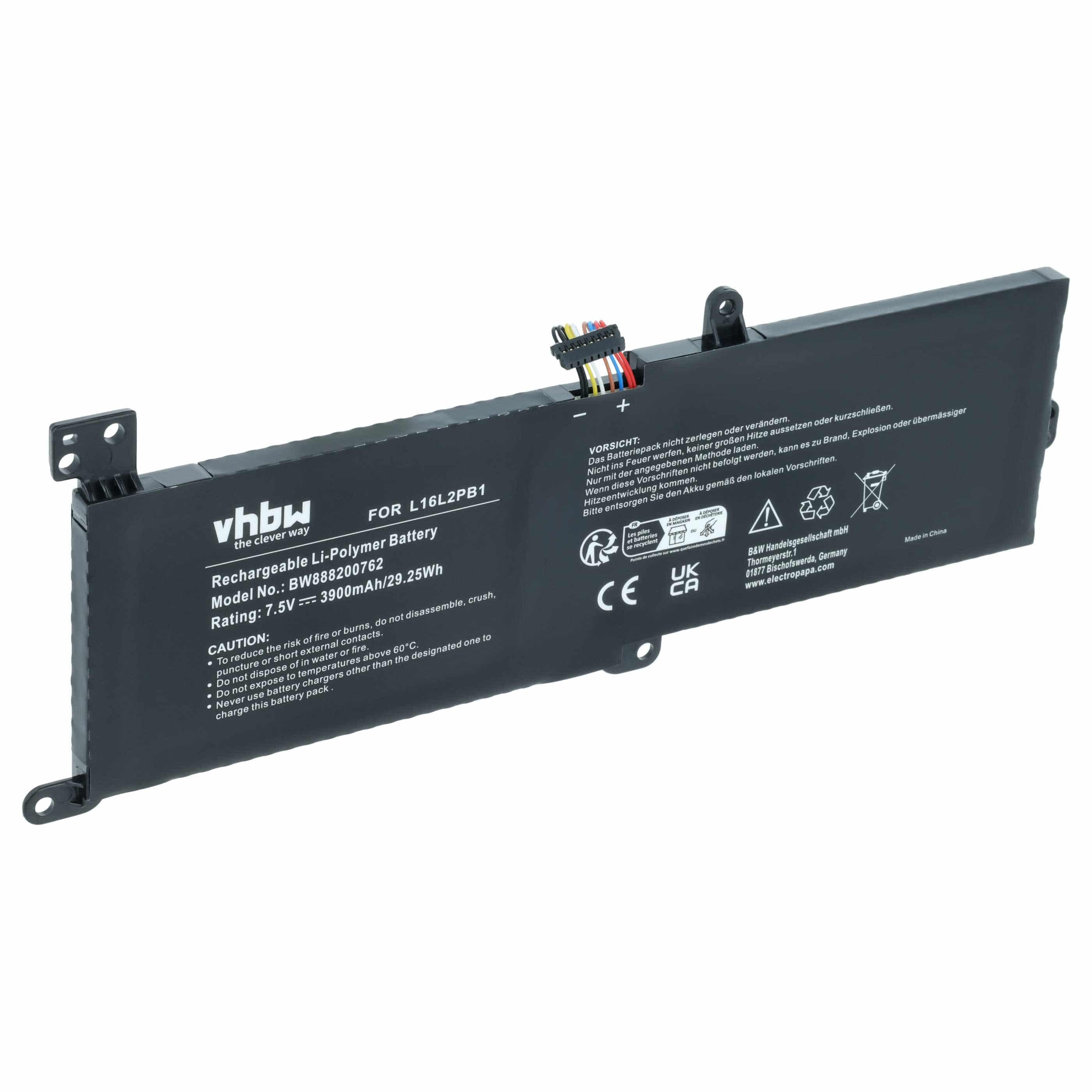 Akumulator do laptopa zamiennik Lenovo L16C2PB2, L16L2PB1, L16L2PB2, L16L2PB3 - 3900 mAh 7,5 V LiPo, czarny