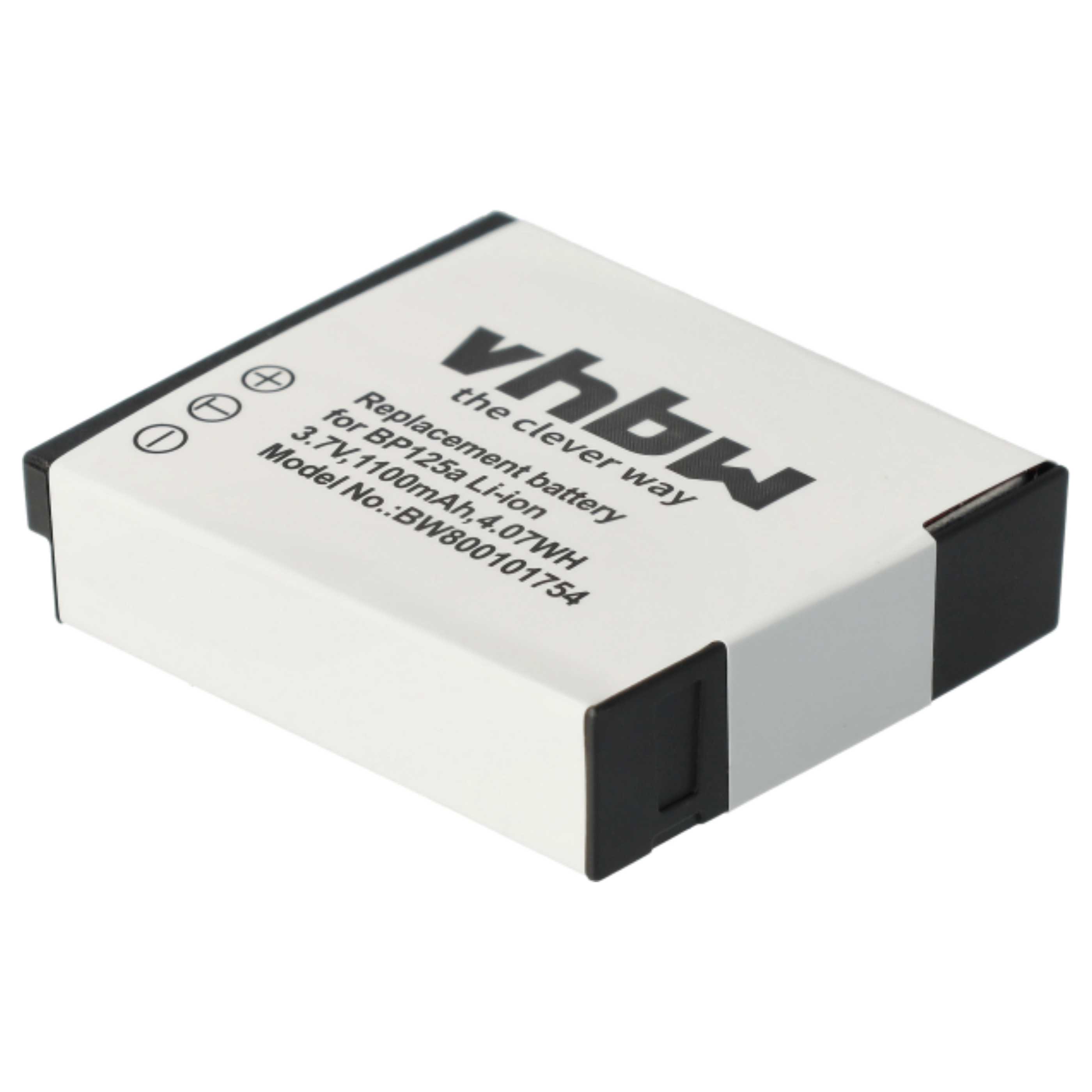 Videocamera 3x Battery replaces Samsung IA-BP125A, AD43-00197A, BP125A, IA-BP125 - 1100 mAh 3.6 V Li-Ion