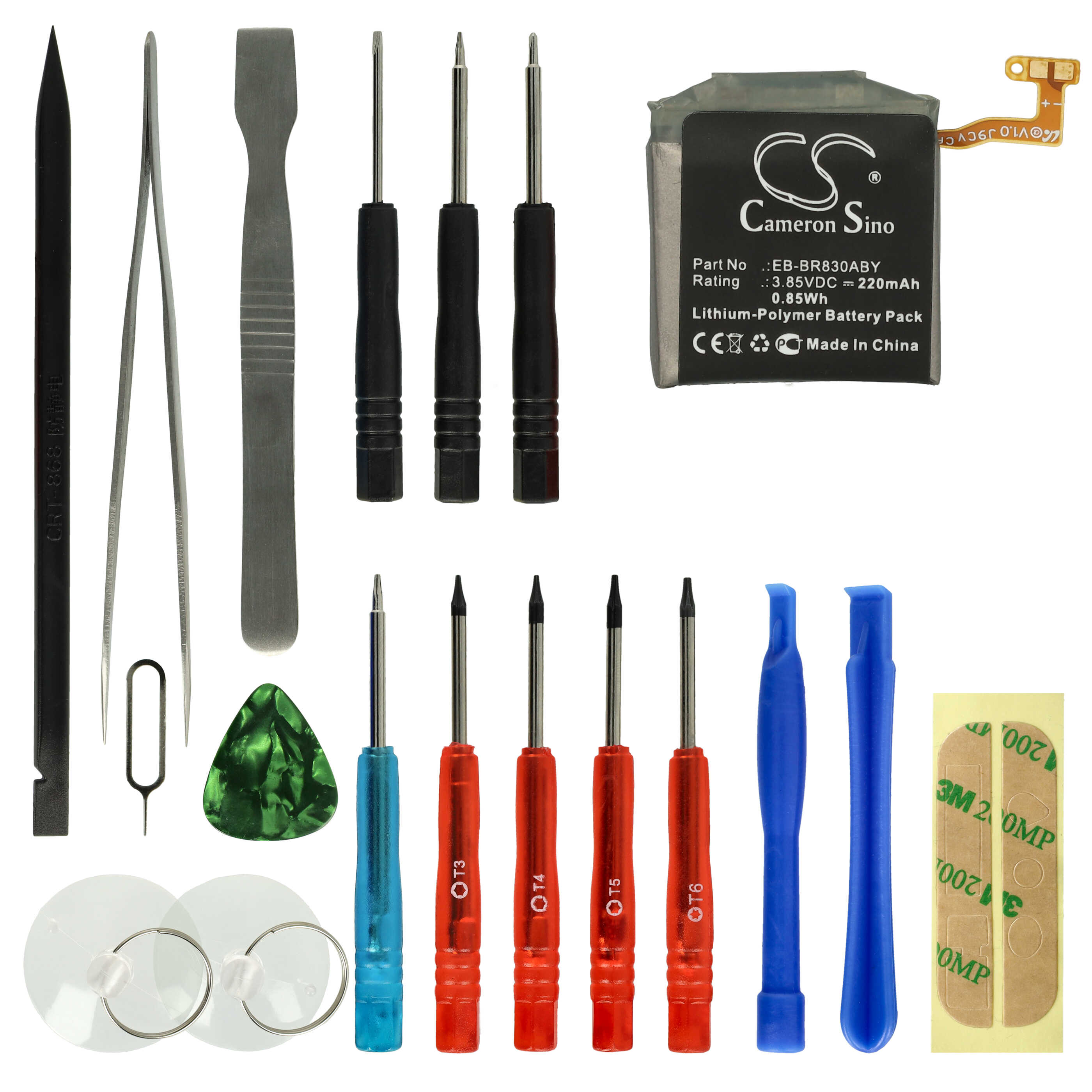 Smartwatch Battery replaces Samsung EB-BR830ABY, GH43-04968A - 220 mAh 3.85 V Li-polymer + Tools