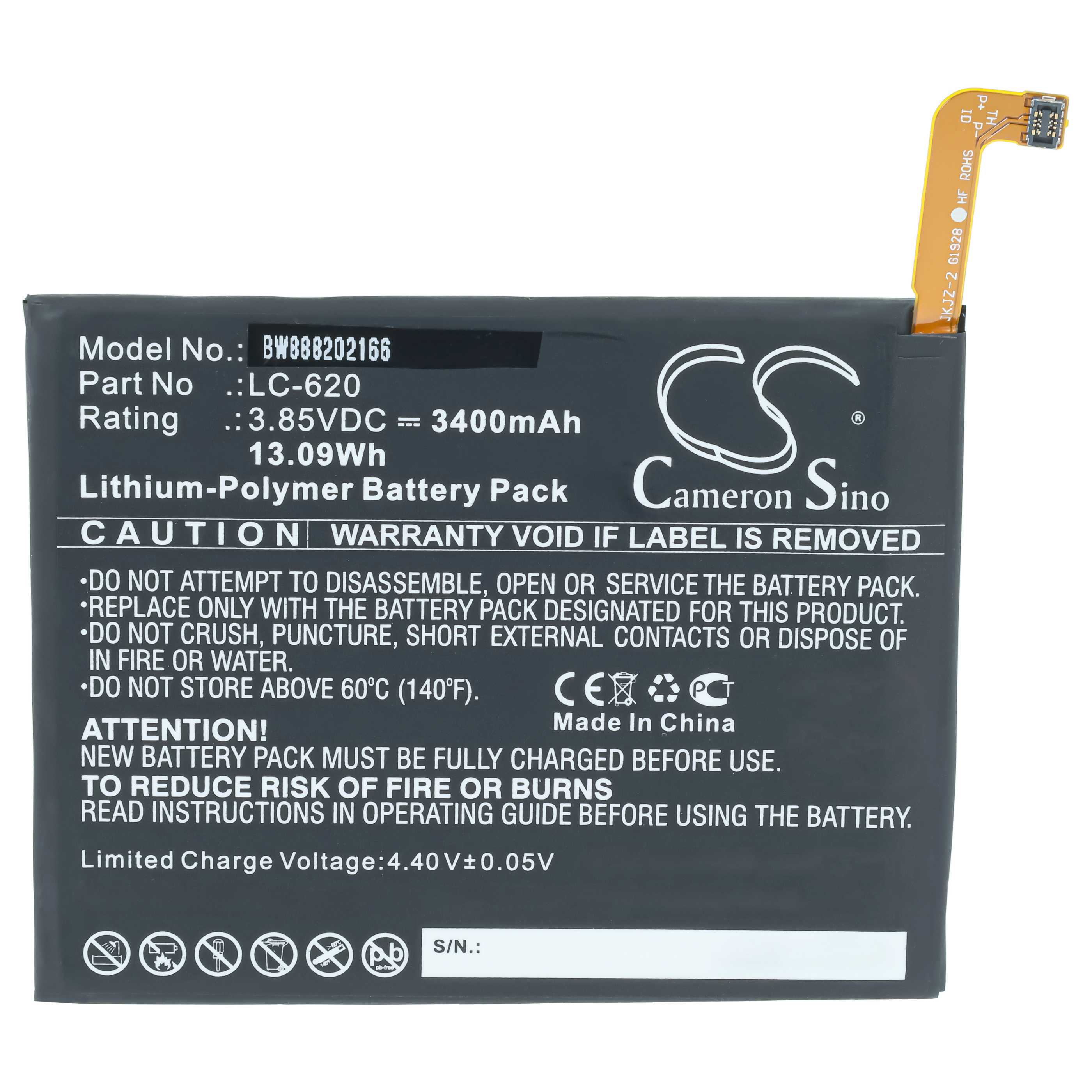 Akumulator do telefonu smartfona zamiennik Nokia LC-620 - 3400 mAh 3,85 V LiPo