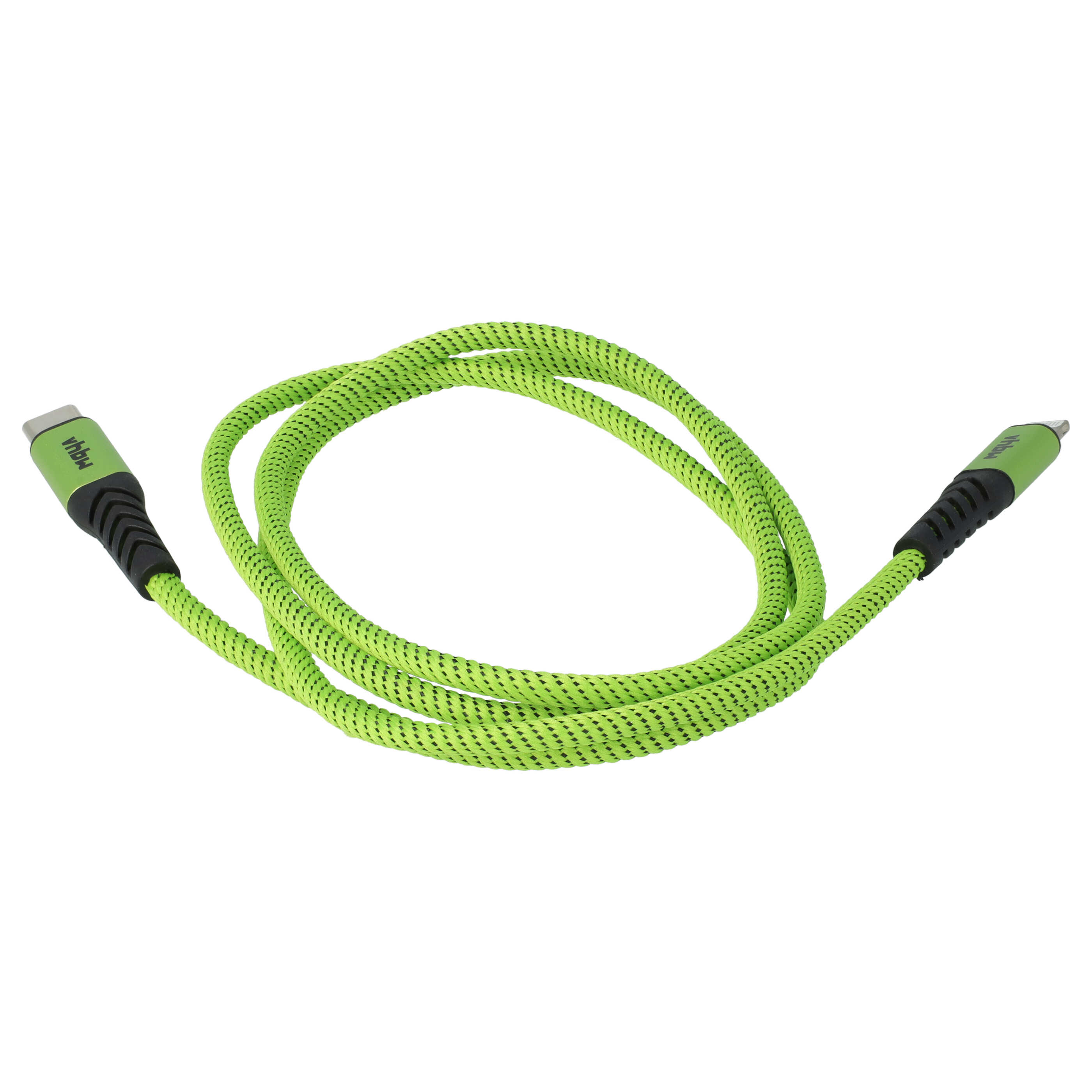 2x Lightning Kabel auf USB C, Thunderbolt 3 passend für Apple MacBook Apple iOS Geräte - Grün Schwarz, 100cm