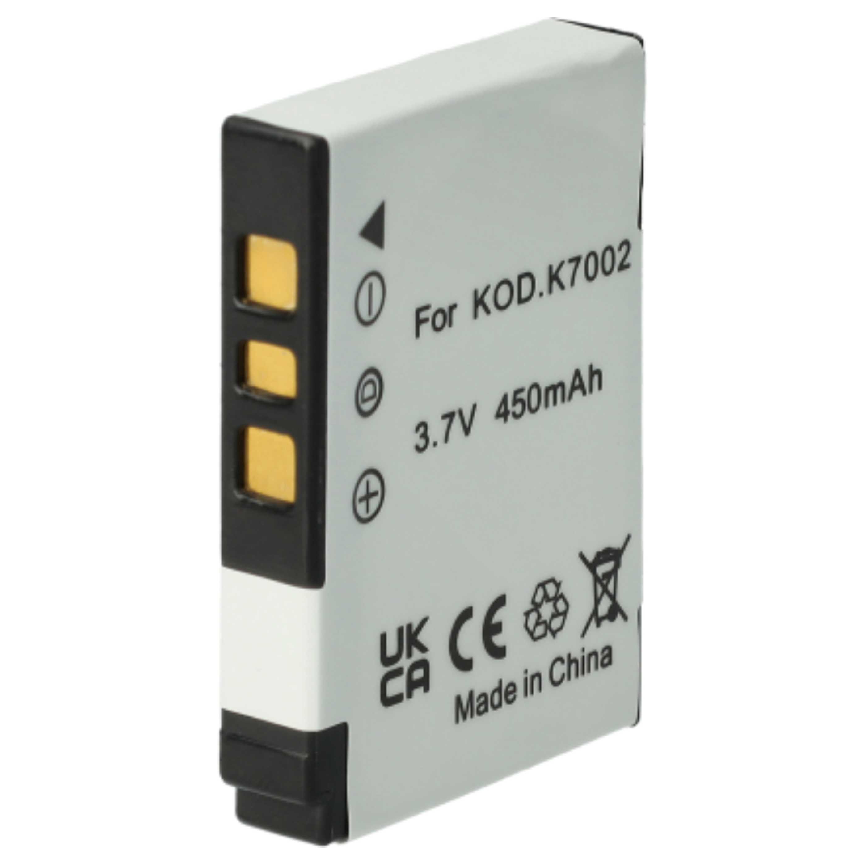 2x Battery replaces Kodak Klic-7002 - 460mAh, 3.6V, Li-Ion