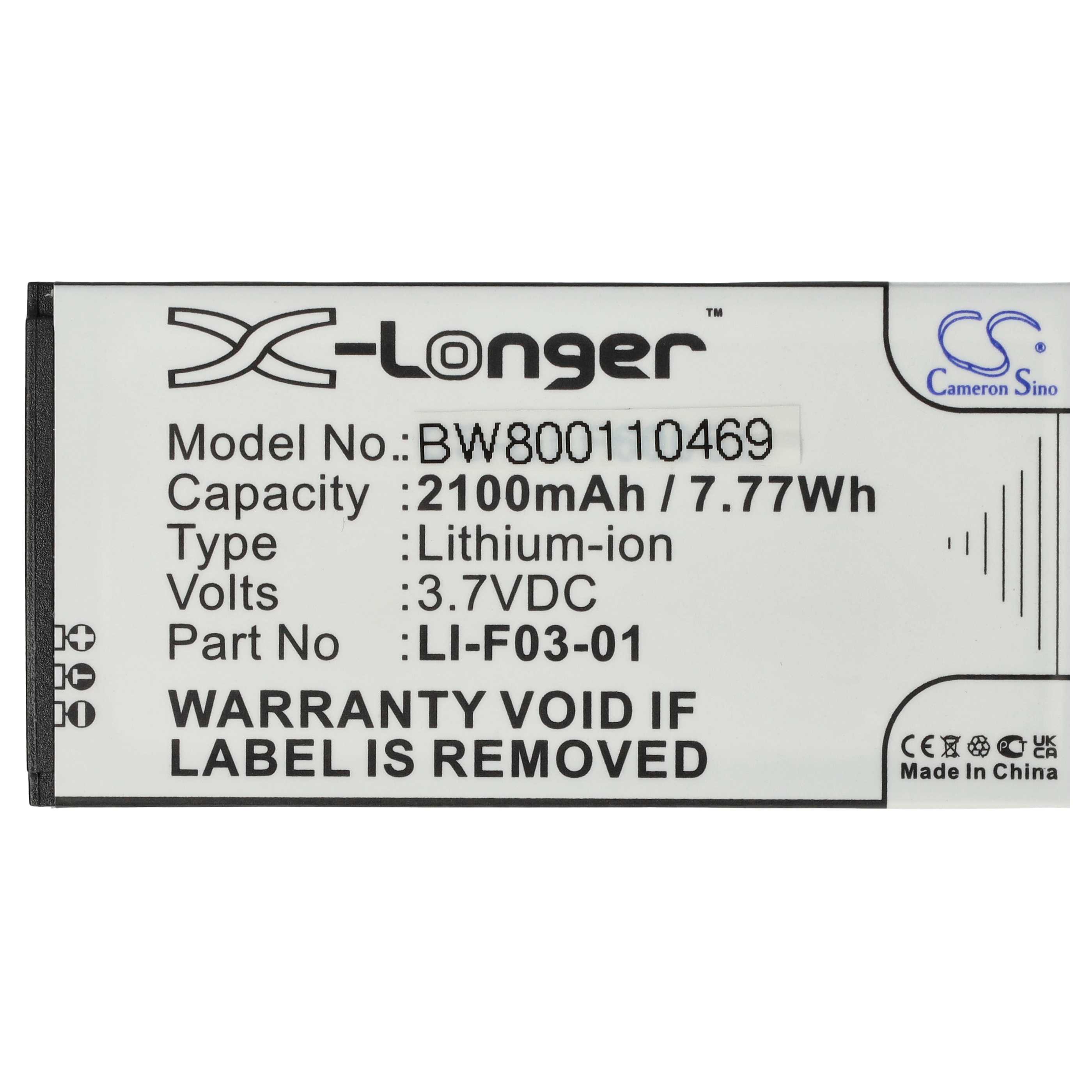 Akumulator do nawigacji GPS zamiennik LI-F03-01 - 2100 mAh 3,7 V Li-Ion