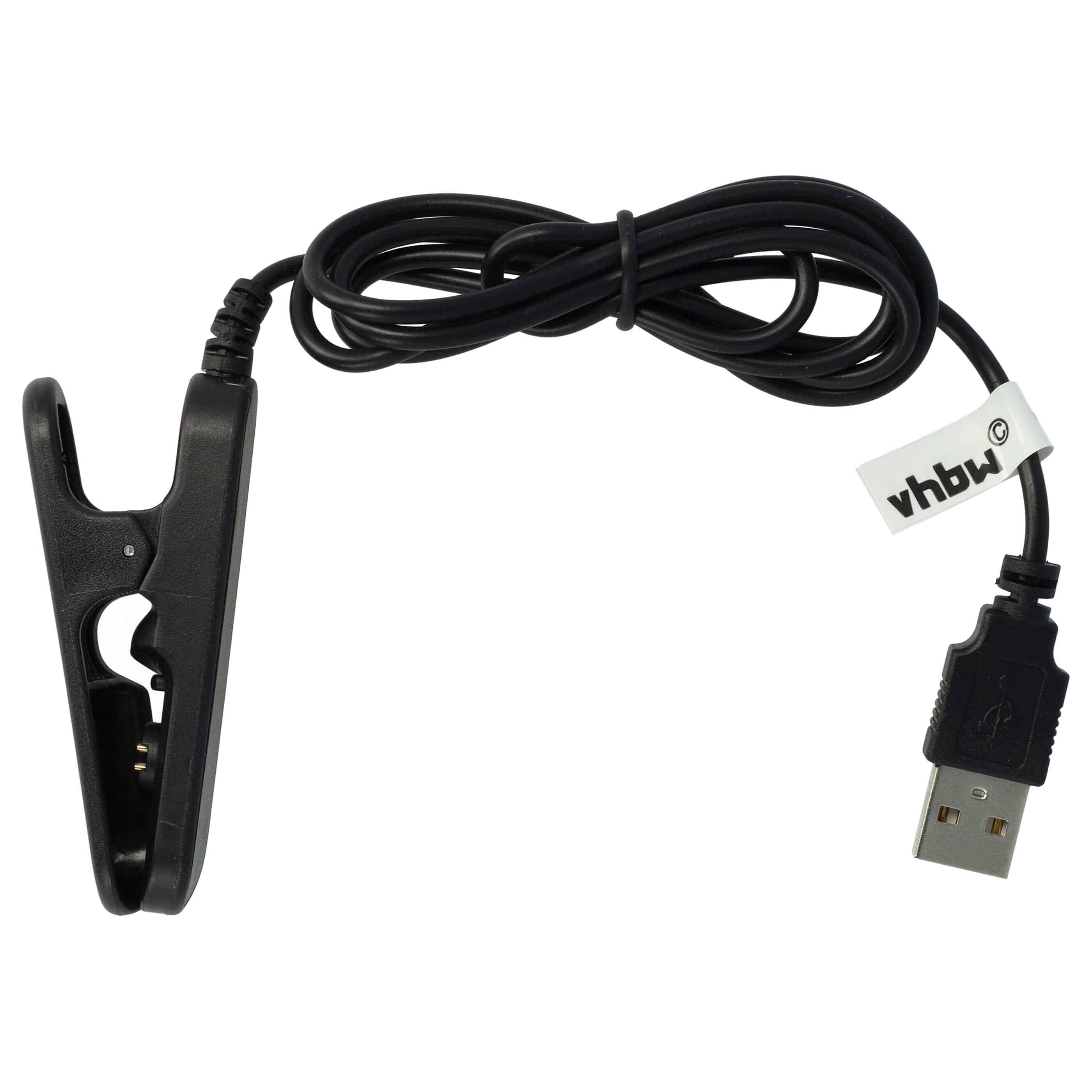 Cable de carga USB para smartwatch Polar V800 - negro 100 cm