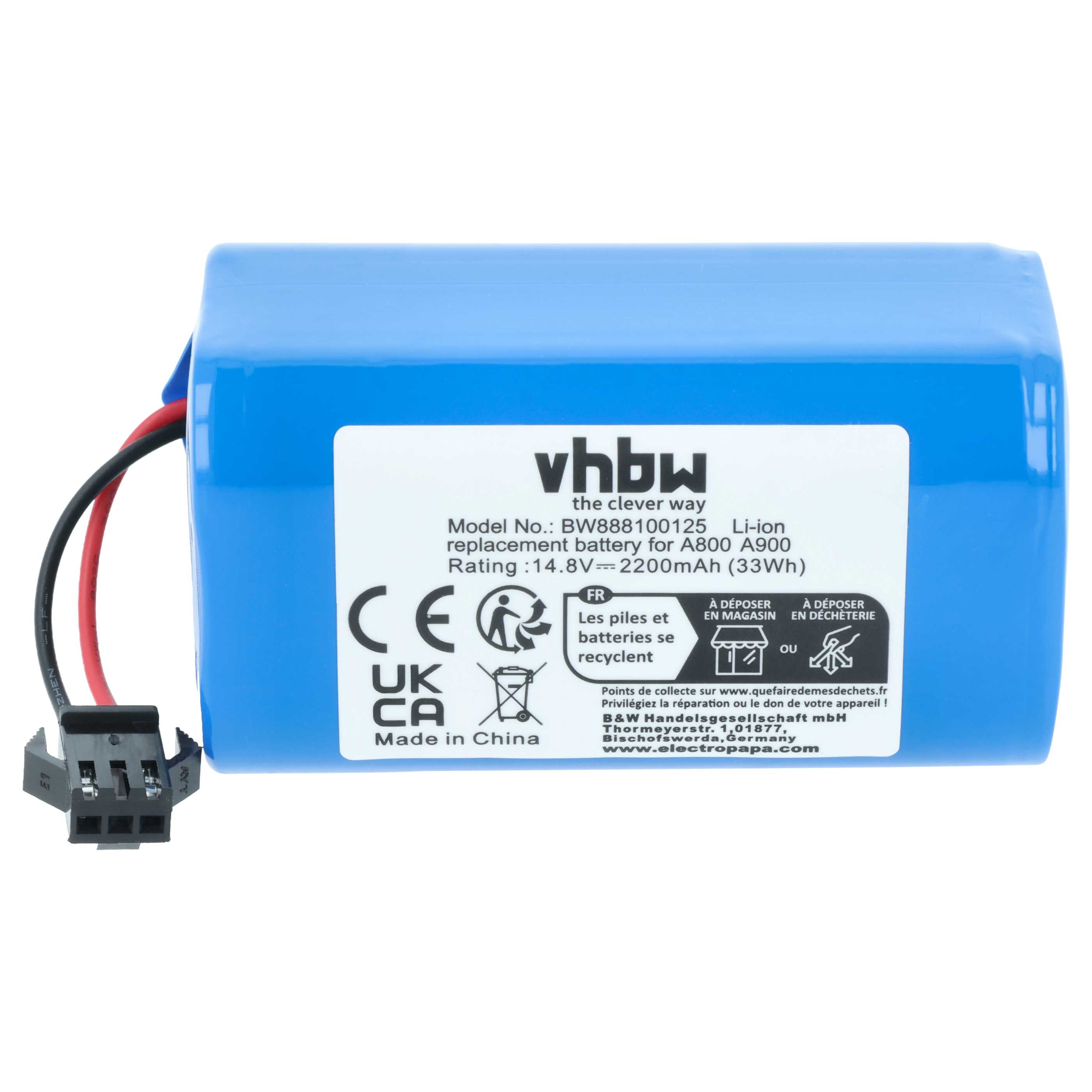 Batteria sostituisce Cecotec CONG1002 per aspirapolvere - 2200mAh 14,8V Li-Ion