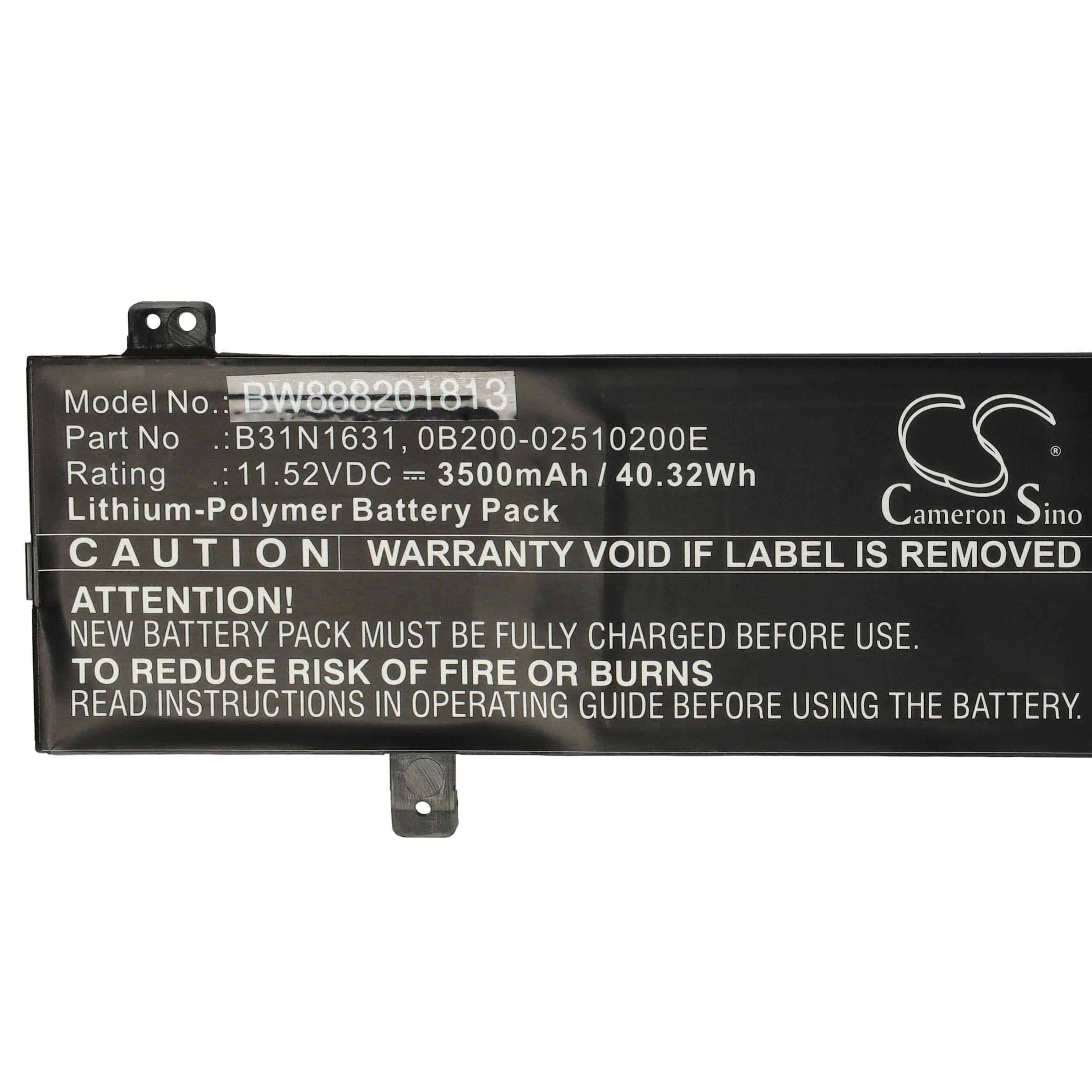 Akumulator do laptopa zamiennik Asus 0B200-02510200E, B31N1631 - 3500 mAh 11,52 V LiPo
