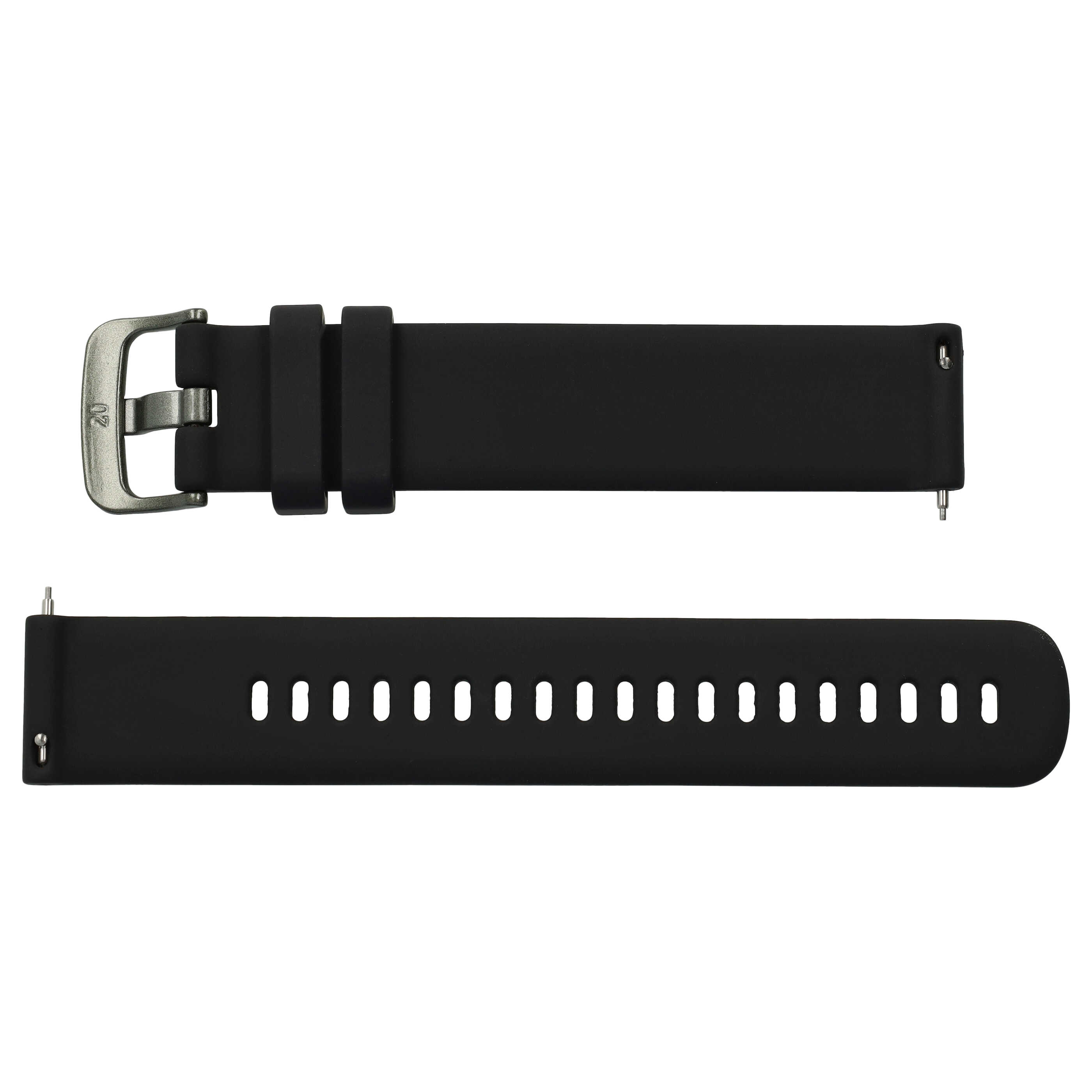Armband L für Samsung Galaxy Watch Smartwatch - Bis 260 mm Gelenkumfang, Silikon, schwarz