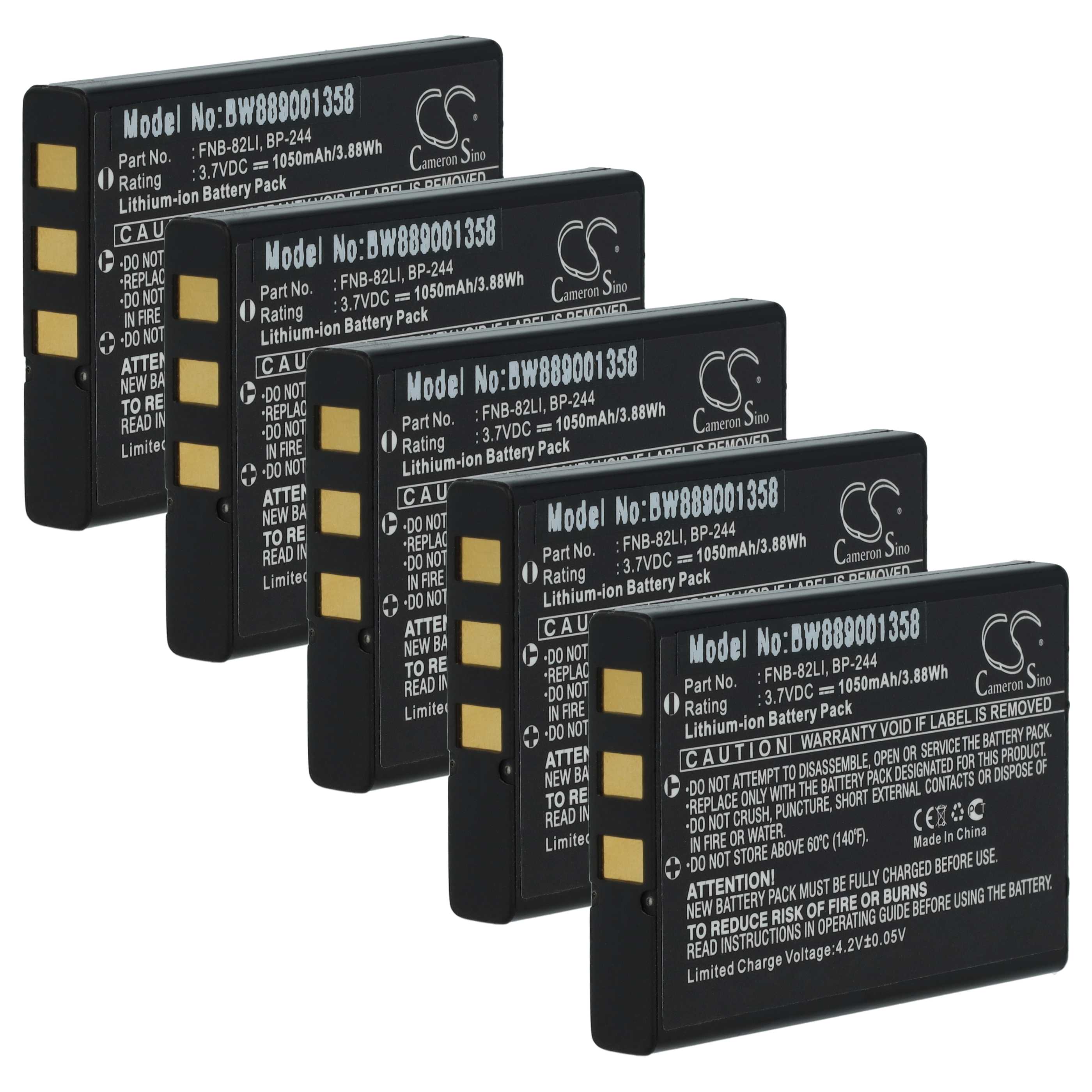 Radio 5x Battery replaces Icom BP-244 - 1050 mAh 3.7 V Li-Ion